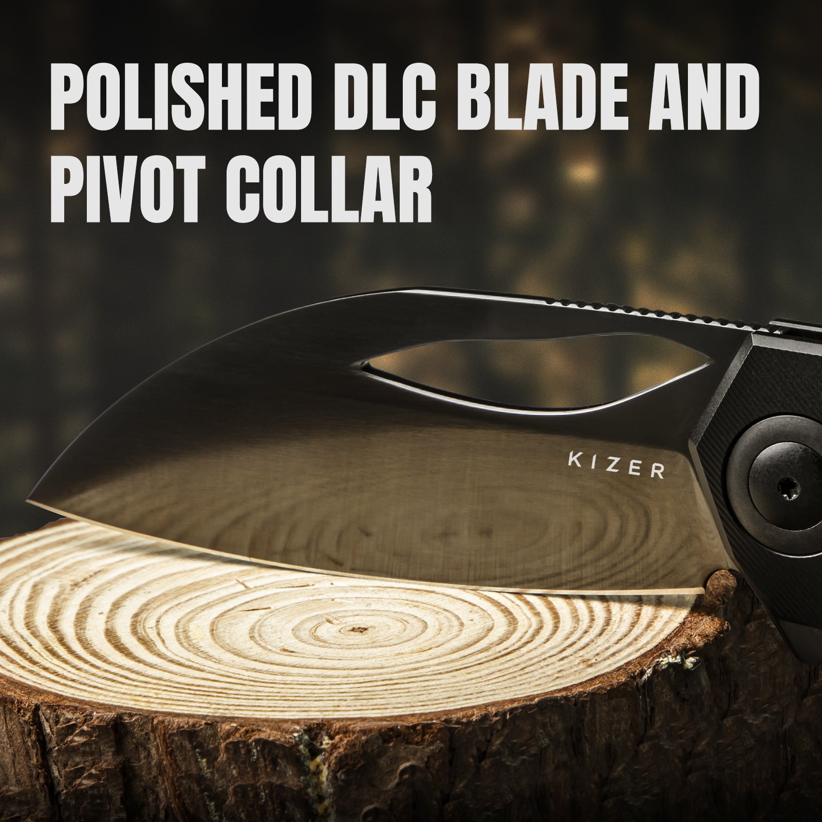 Hawk | M390 Polished DLC | Titanium | Ki4683A1