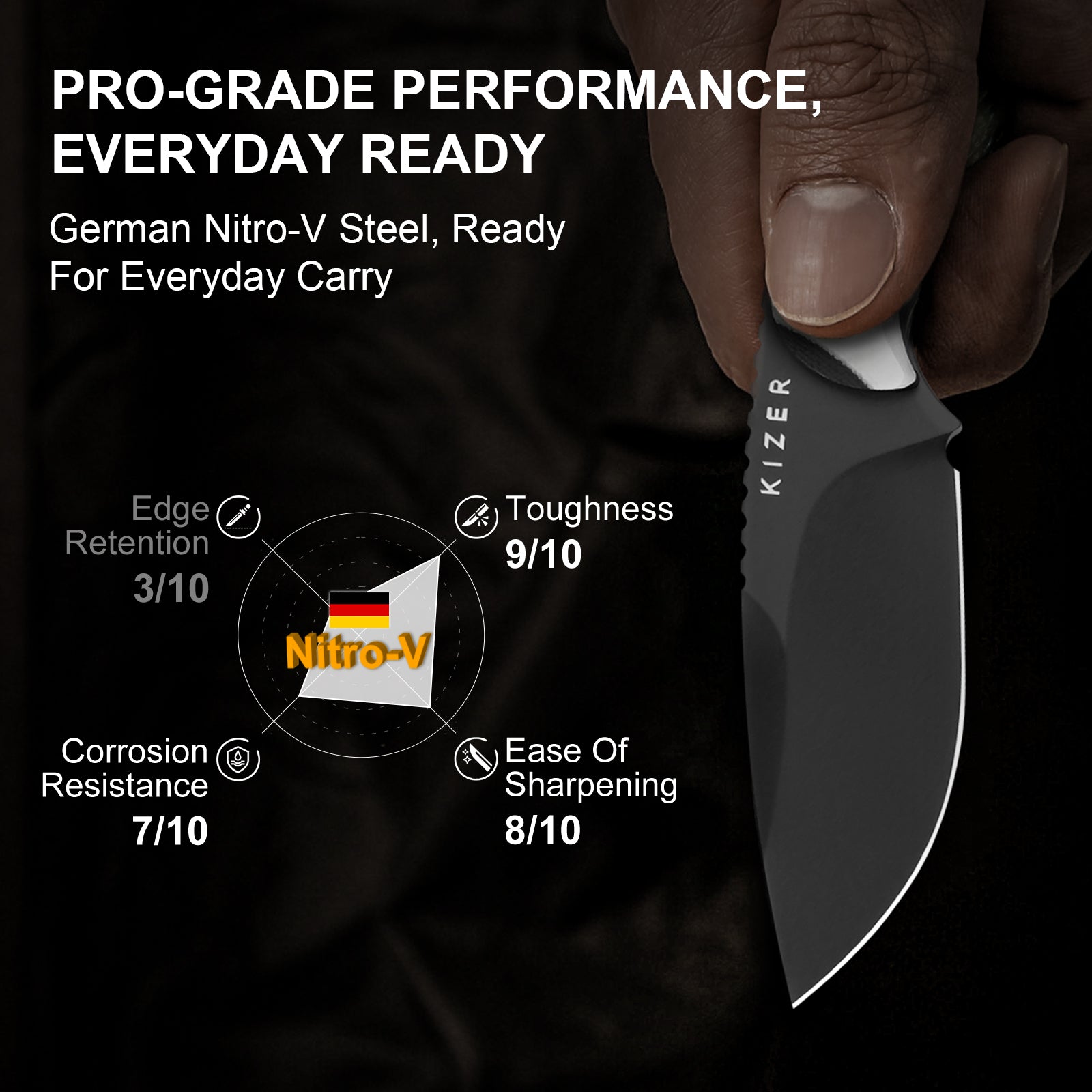 BUDDY | Nitro-V | Black & White G10 | 1081A3