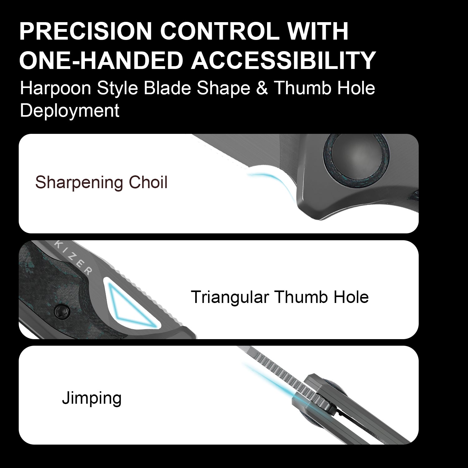 Ara | S45VN | Titanium & Camo Carbon Brittany Blue | KizerB™ 3729A2