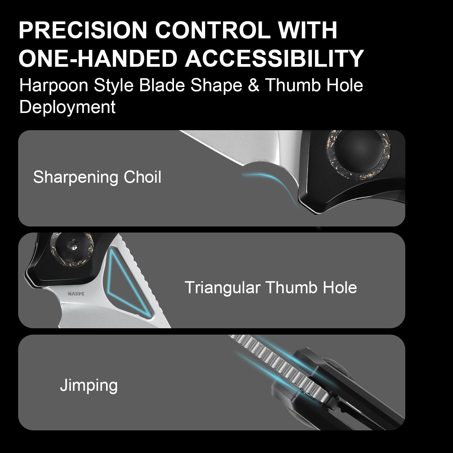 Ara | S45VN | Titanium & Carbon Fiber Gold Flake | KizerB™ 3729A1