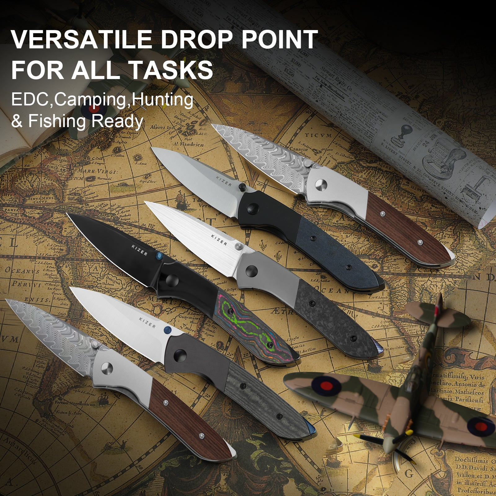 Spitfire | S35VN | Titanium & Carbon Fiber | Ki3690A1