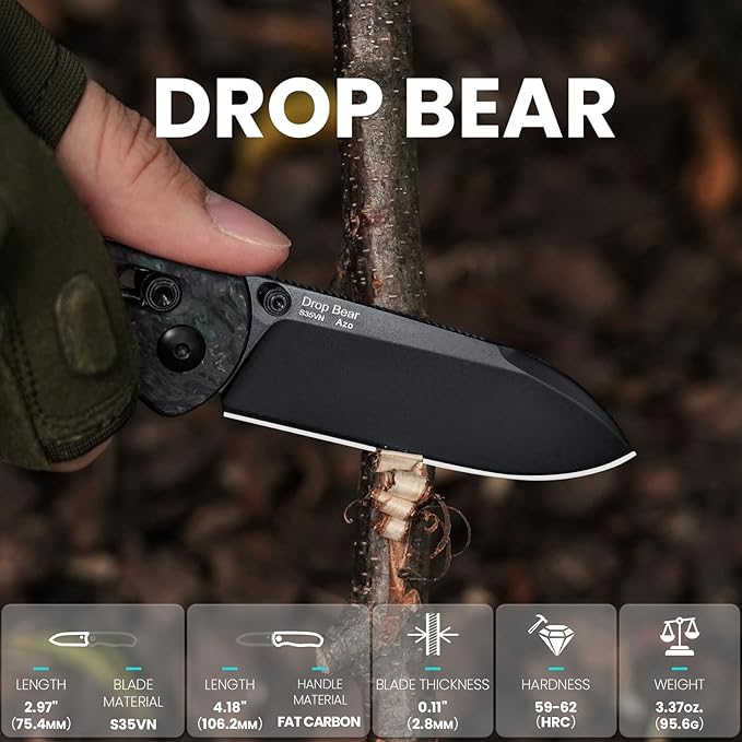 Drop Bear® | Kizer Clutch Lock™ | S35VN | Fatcarbon | KizerB™ 3619A4