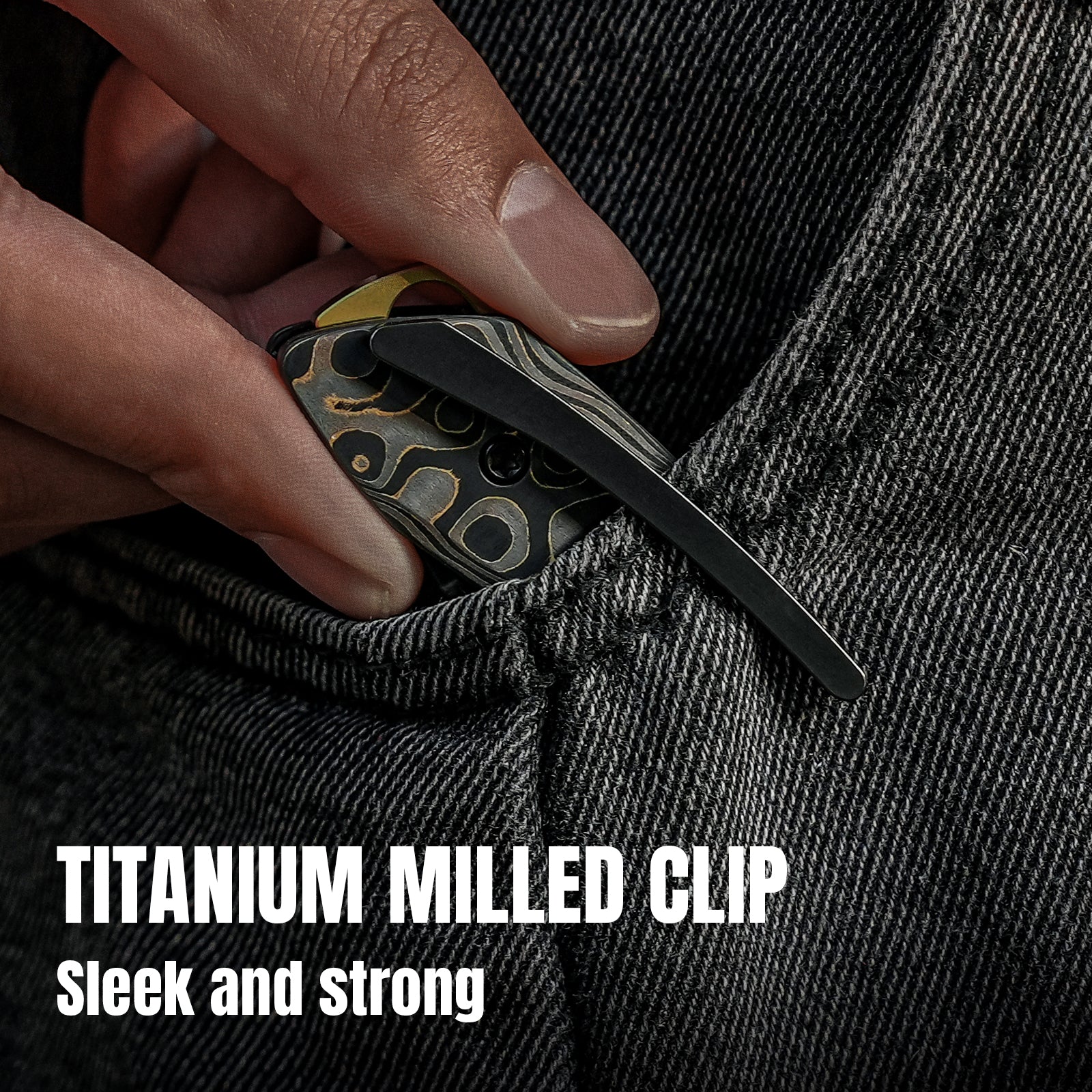 Mini MoMo | S90V | Titanium+Fat Carbon Camo Gold | KizerB™ 3663A3