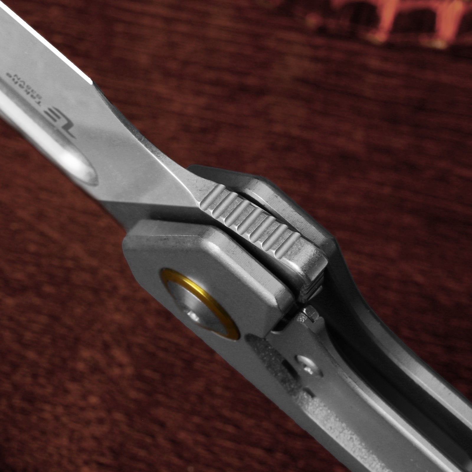 Takahe | Titanium Handle | Gold Pivot Collar | Stonewashed | KizerB™ 3701A1