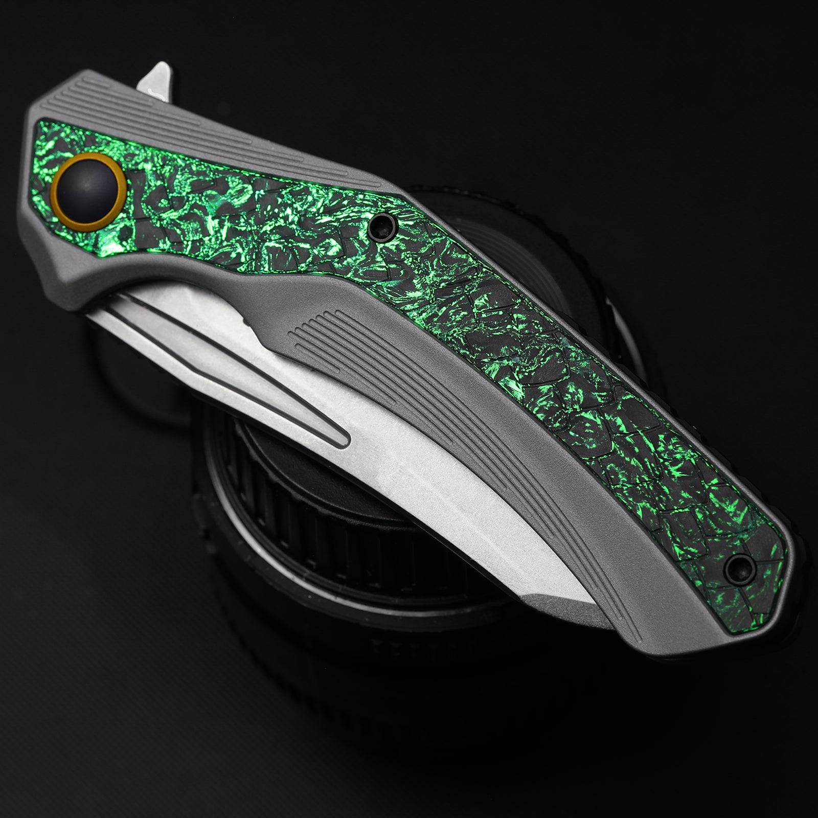 Draca | Flipper | S45VN | Aluminum & Crystallized Titanium | KizerB™ 4751A2