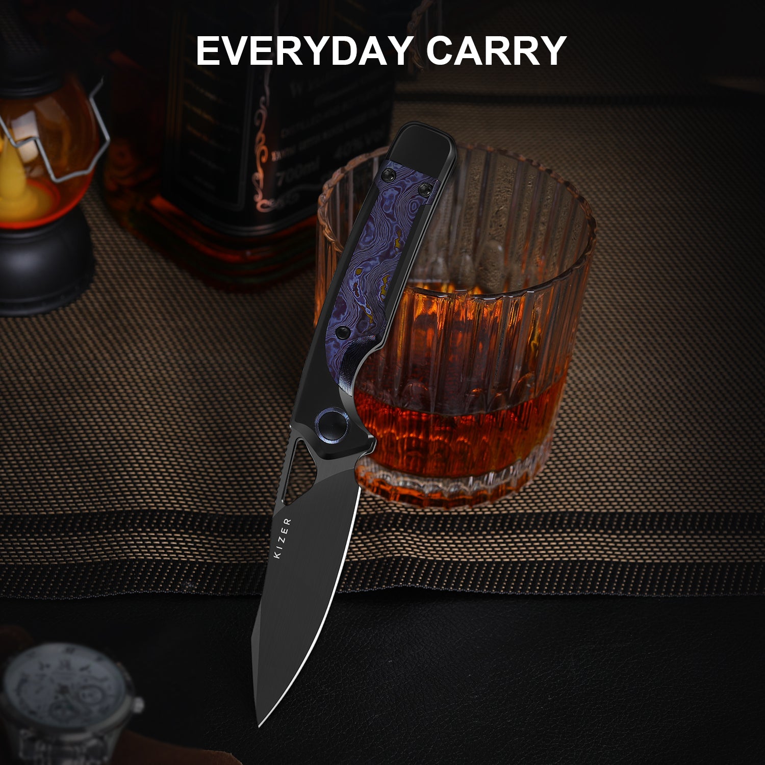 Ara | CPM CruWear | Titanium & Timascus | KizerB™ 3729A4