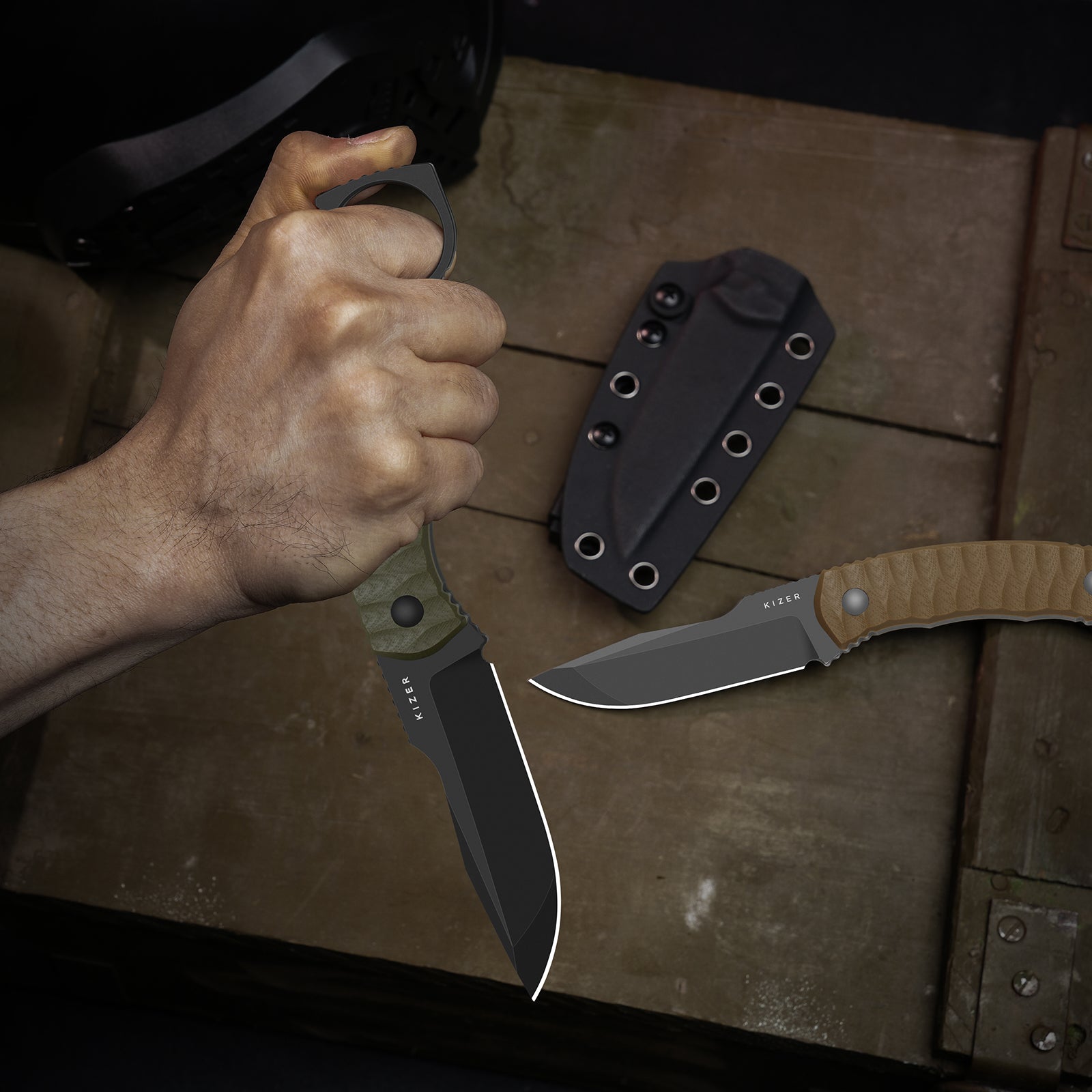 Billy Bones | Deep-Grooved G10 Handle|Lightweight Tactical | AEB-L | Fixed Blade | KizerV™ 1115A1
