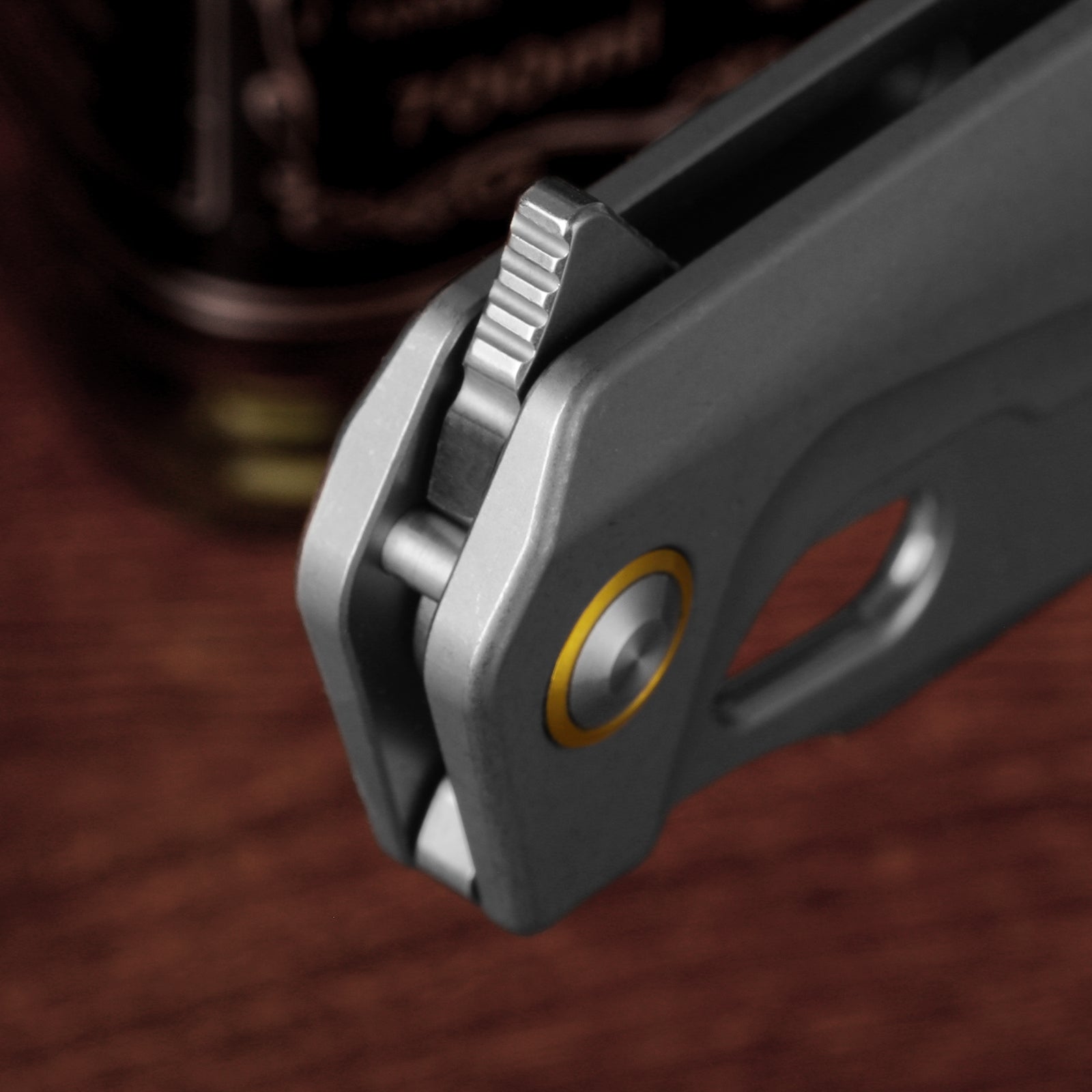 Takahe | Titanium Handle | Gold Pivot Collar | Stonewashed | KizerB™ 3701A1