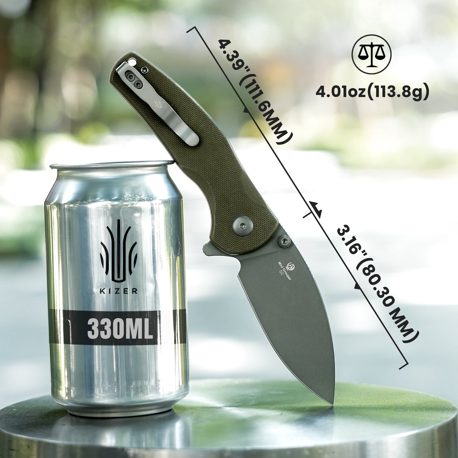 Mini Grouper | D2 | Olive Green G10 | V3669A3