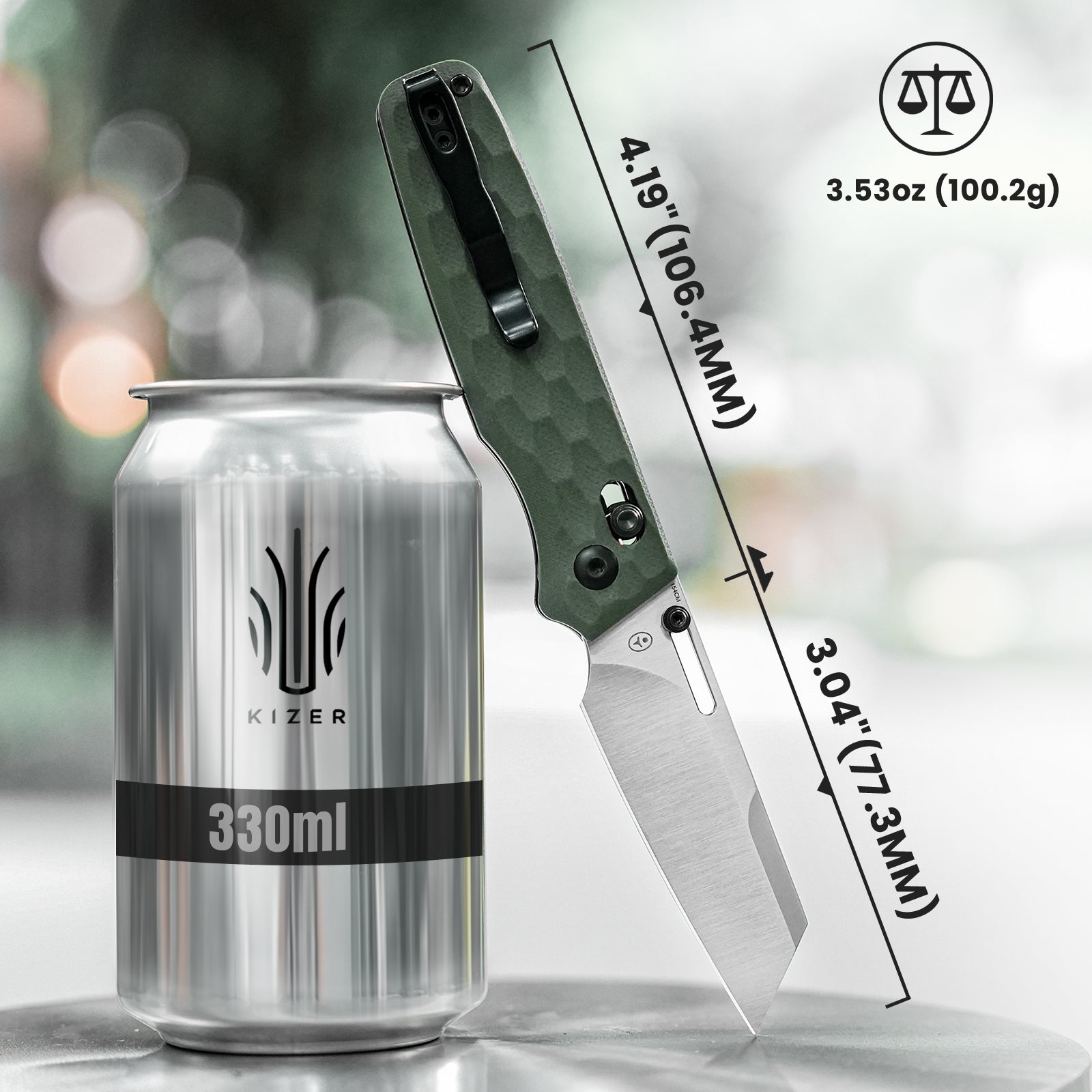 Task | 154CM | Green G10 - 3.04 " Satin | V3641C3