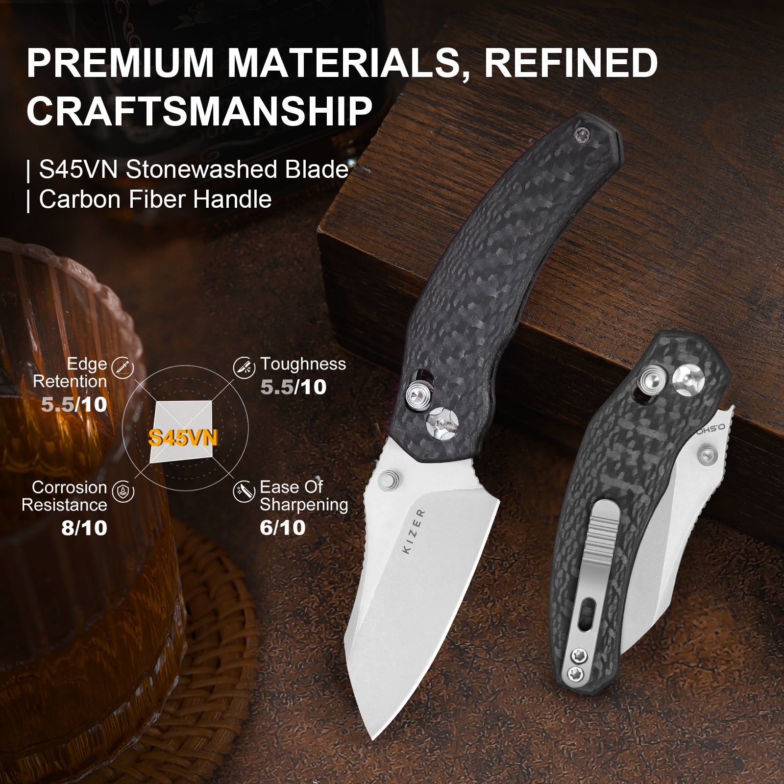 Mini Bulldog | S45VN | Carbon Fiber | Ki3672SA3