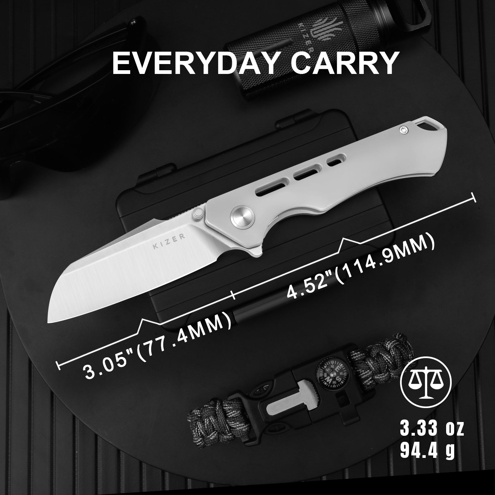 Crest | S35VN | Titanium | KizerB™ 3714A1