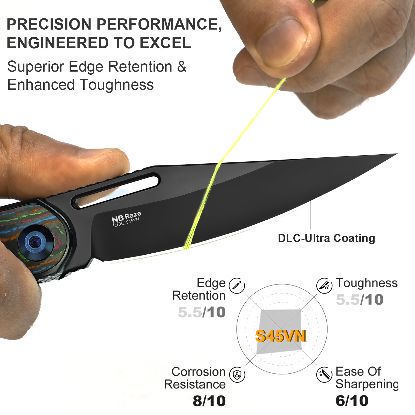 Raze | S45VN | Titanium & Camo Carbon | KizerB™ 3720A1