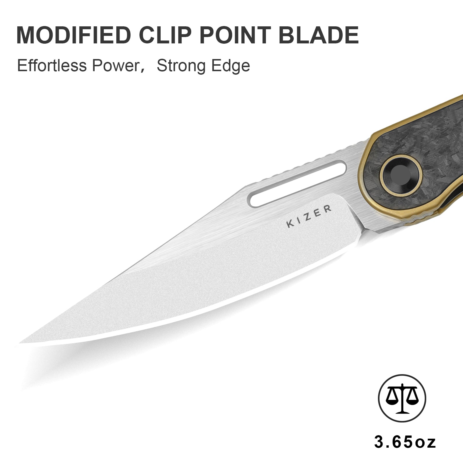 Raze | S45VN | Titanium & Carbon Fiber | KizerB™ 3720A3