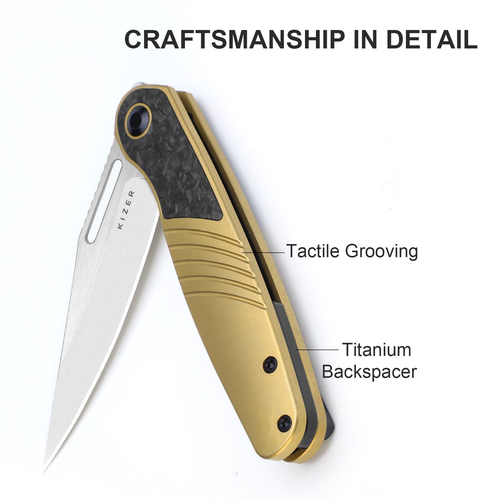 Raze | S45VN | Titanium & Carbon Fiber | KizerB™ 3720A3