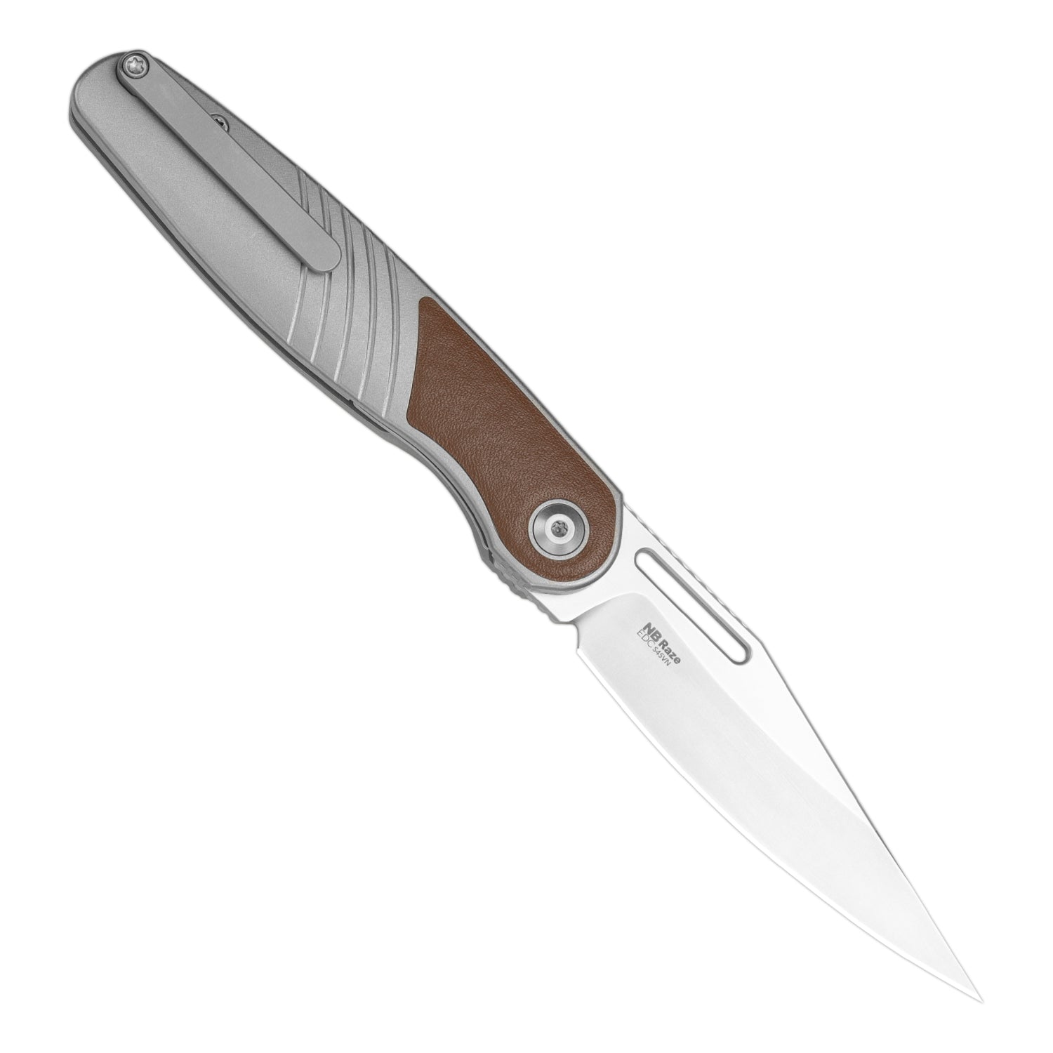 Raze | S45VN | Titanium & Leather | KizerB™ 3720A2