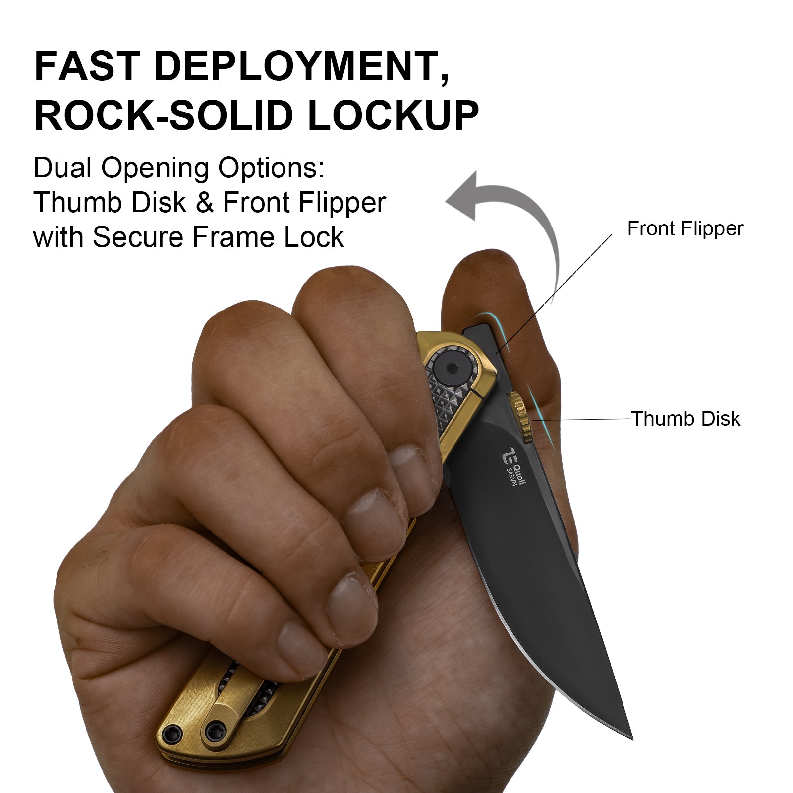 Quoll | S45VN | Titanium & Zirconium | Brushed | Matte DLC-Ultra | KizerB™ 3733A4