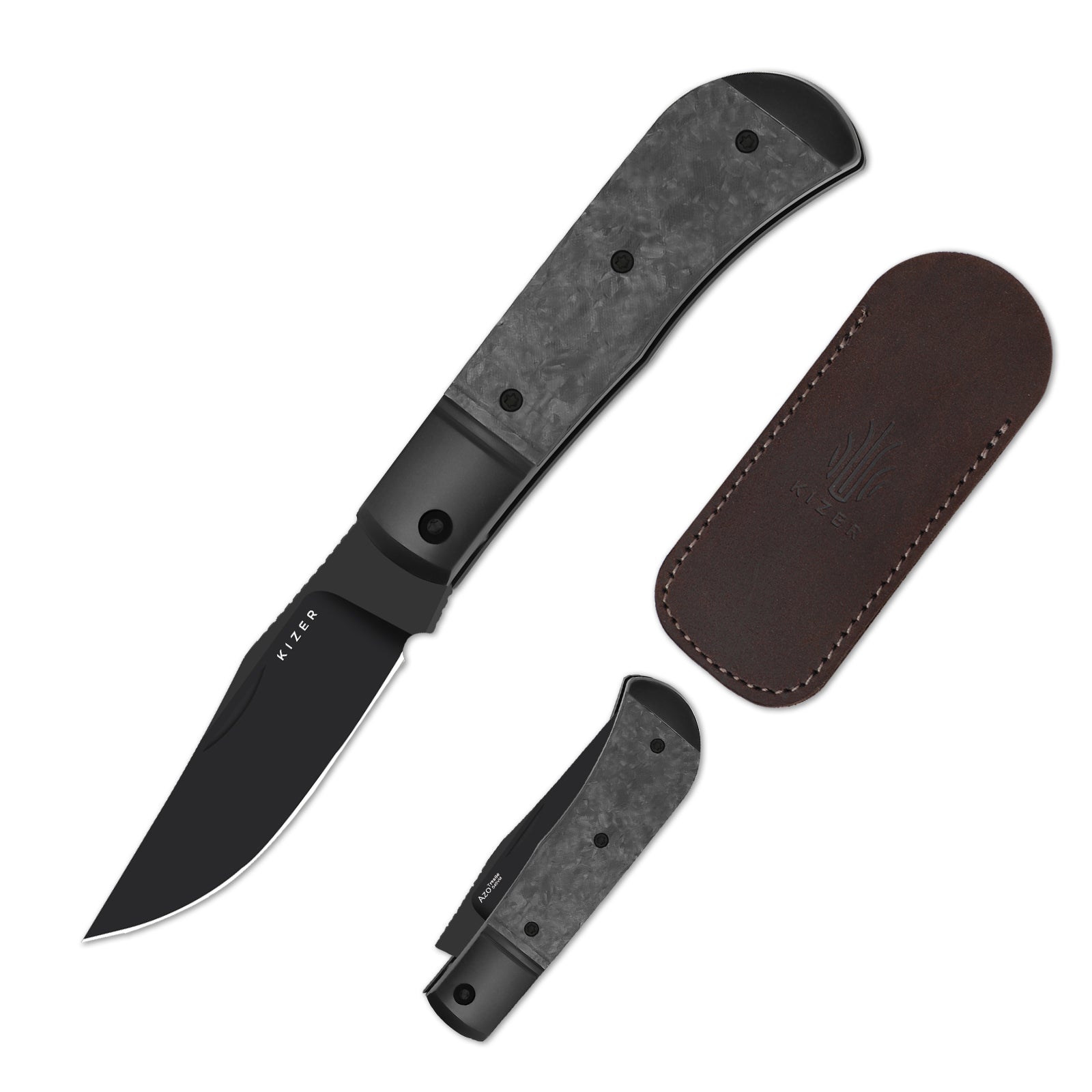 Trestle 2.9 inch S45VN Titanium & Carbon Fiber Ki3761A1-Kizer