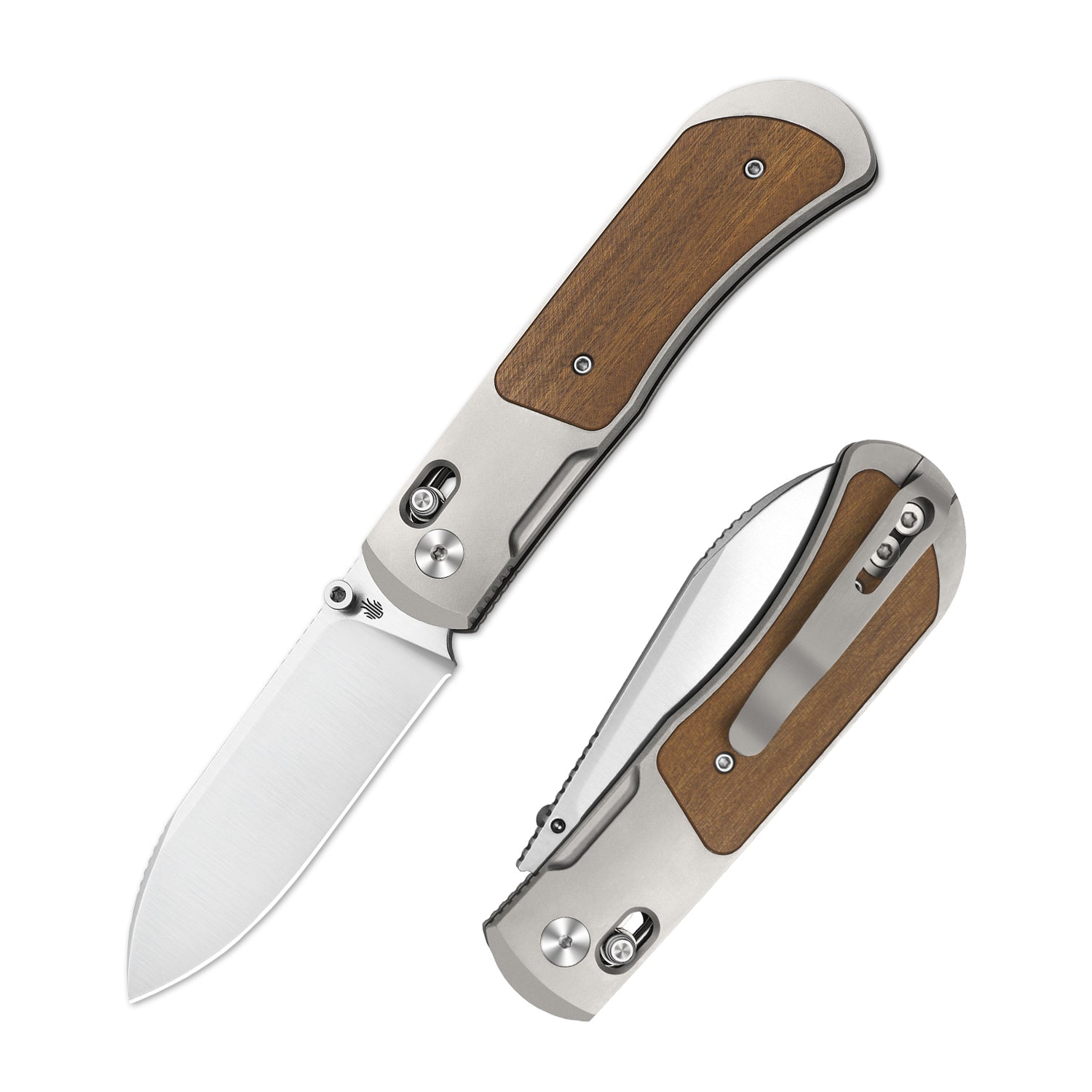Tycho 3.1 inch S45VN Titanium & Mkuruti Wood Ki4761A1-Kizer