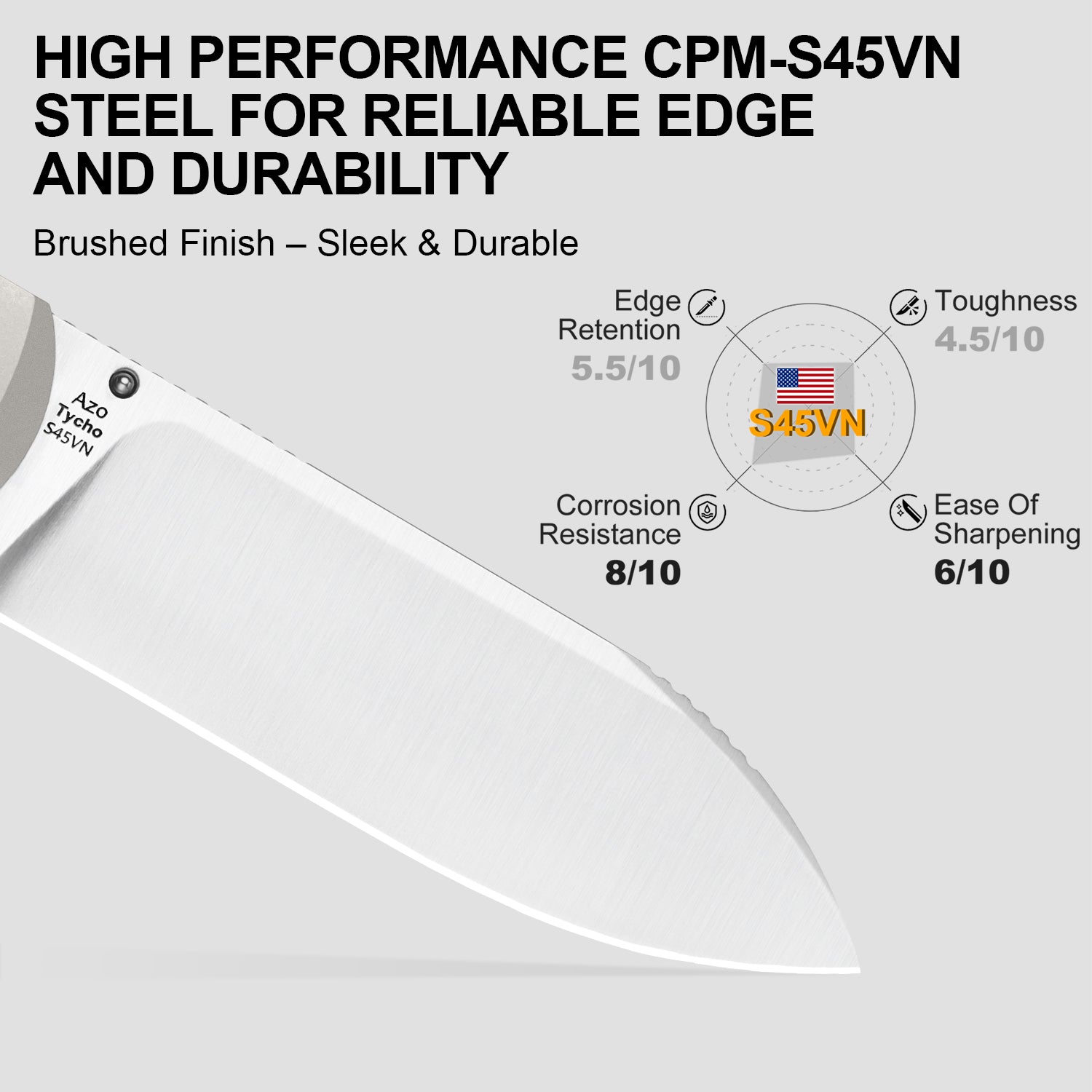 Tycho | S45VN | Titanium & Mkuruti Wood | Ki4761A1