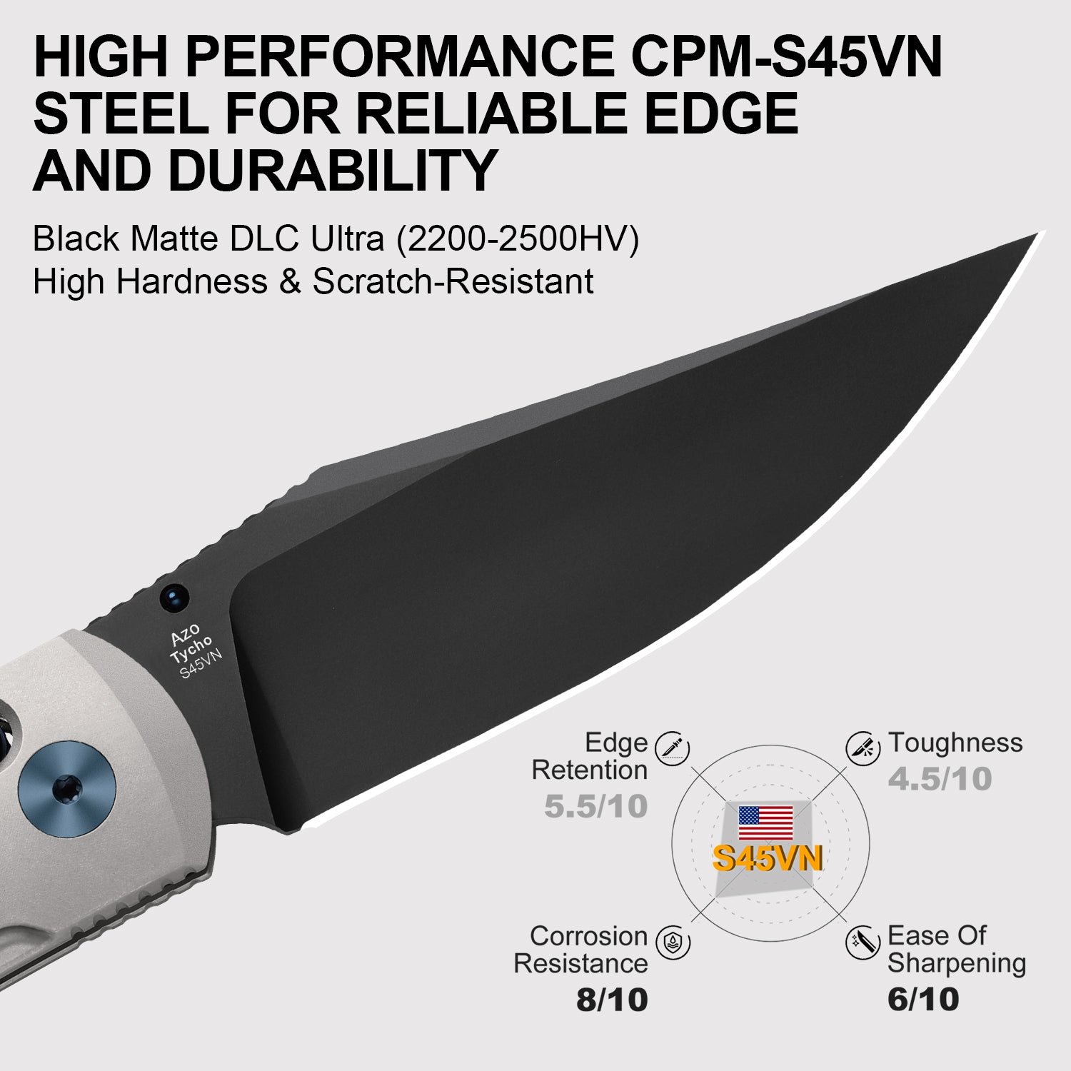 Tycho | S45VN | Titanium & Fat Carbon | KizerB™ 4761A3