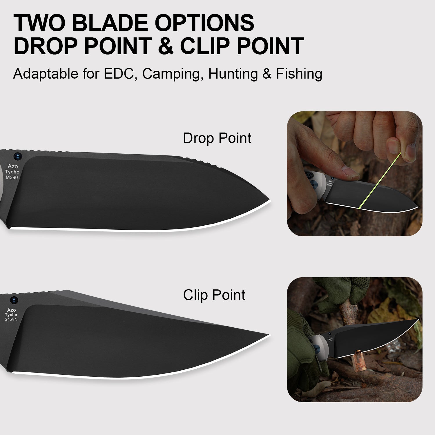 Tycho | S45VN | Titanium & Fat Carbon | KizerB™ 4761A3