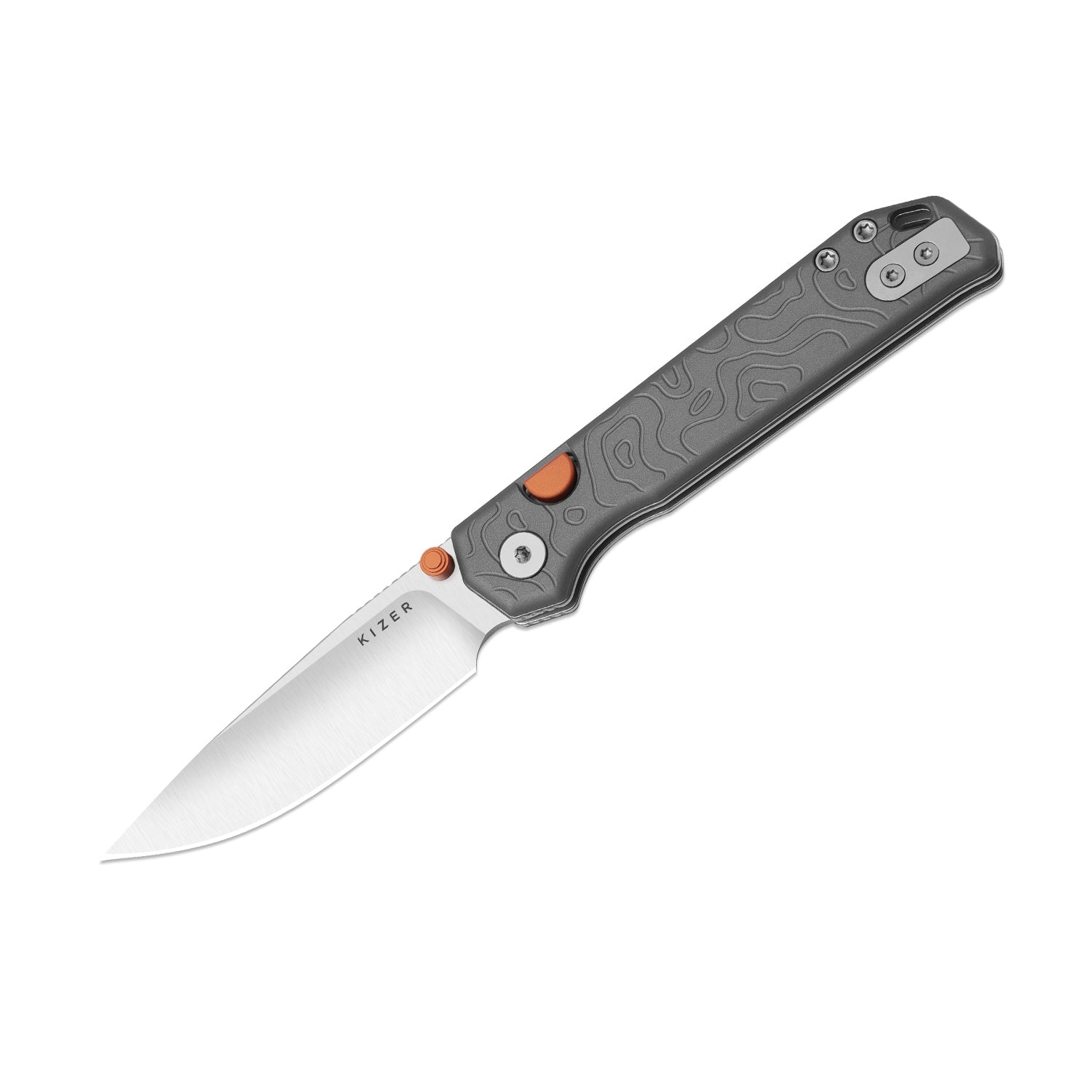 Begleiter 2.9 | Kizer Button Liner Lock™ | Gray Aluminum | S35VN | KizerB™ 3458.2BDA1