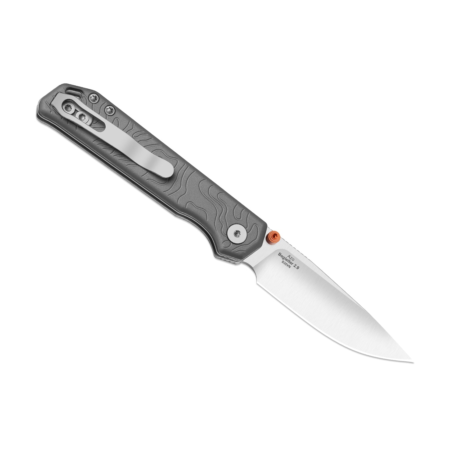 Begleiter 2.9 | Kizer Button Liner Lock™ | Gray Aluminum | S35VN | KizerB™ 3458.2BDA1
