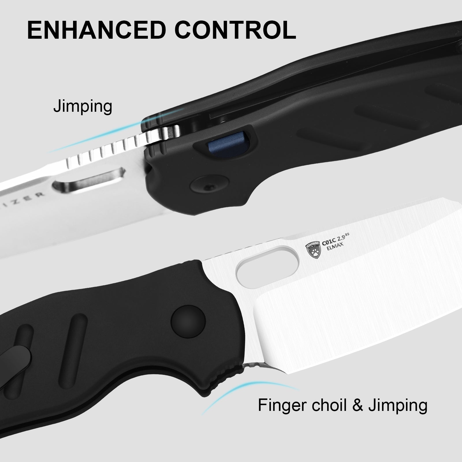 Sheepdog® Knives C01C | Kizer Button Liner Lock™ | ELMAX | Aluminum | KizerB™ 3488.29BSA1
