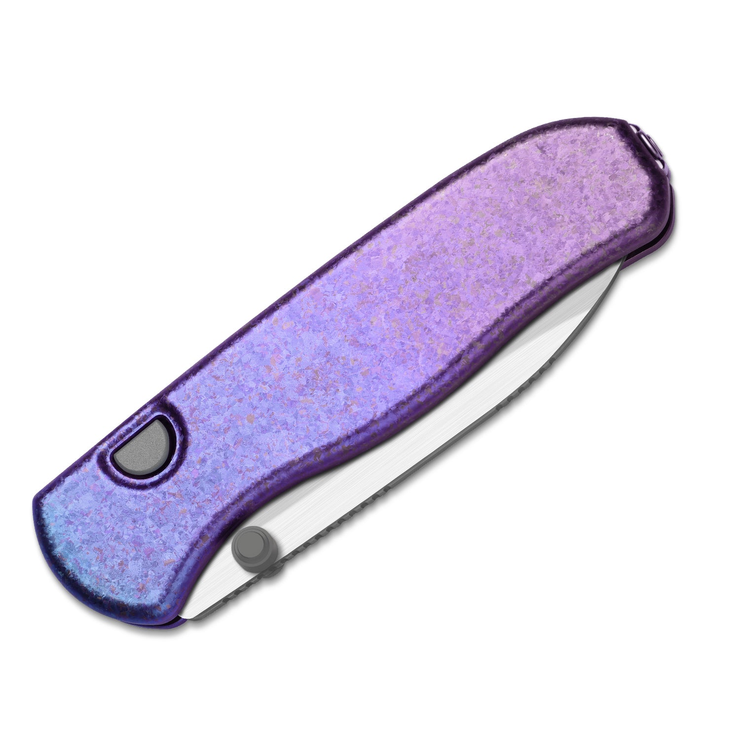 Drop Bear® Zero | Kizer Button Liner Lock™ | Elmax + Hand-Brushed + Hollow Grind | Crystallized Titanium | KizerB™ 3619BDA5