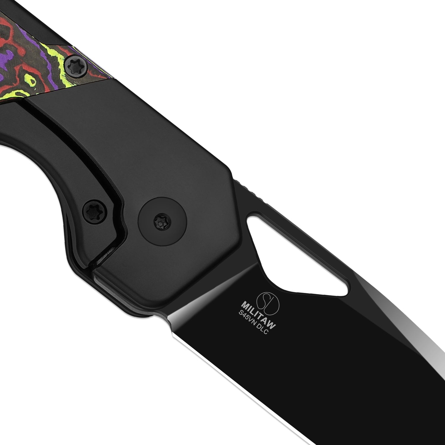 Militaw® | S45VN | Polished Ultra DLC | Titanium+KizerNova™ Joker Carbon Fiber| KizerB™ 3634A9