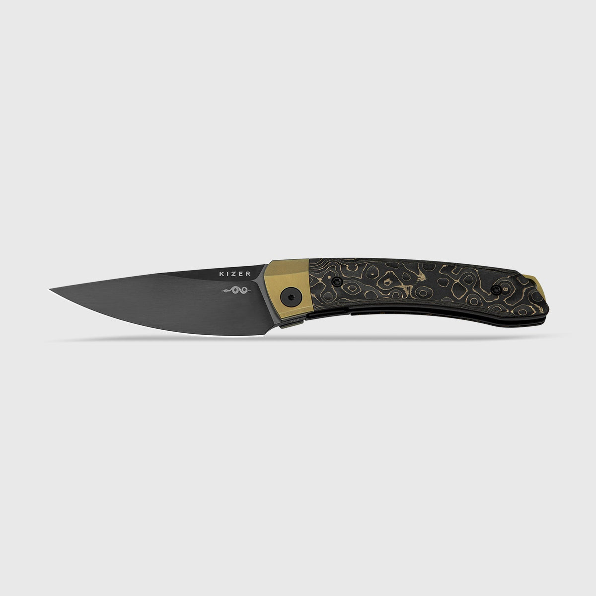 Mini MoMo | S90V | Titanium+Fat Carbon Camo Gold | KizerB™ 3663A3