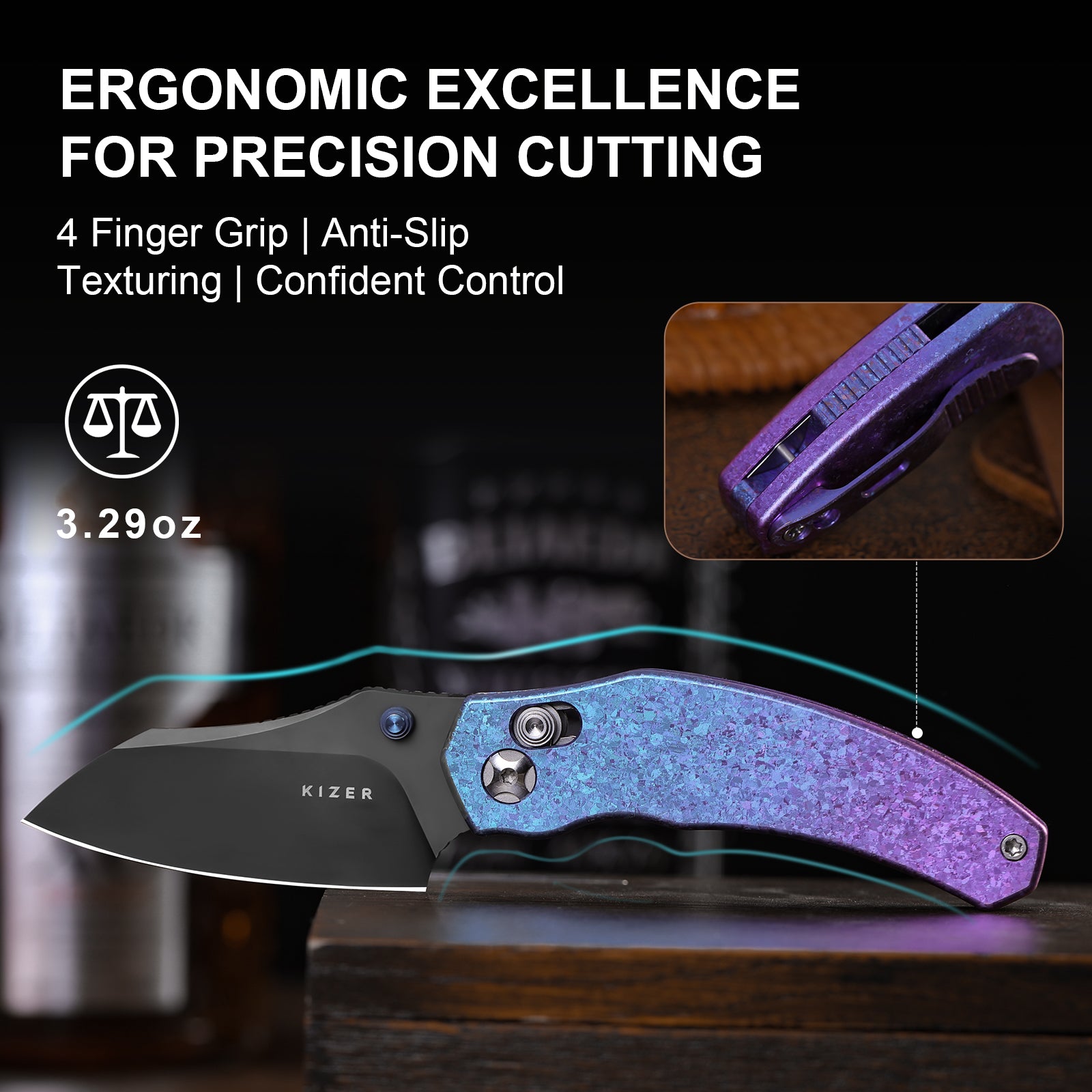 Mini Bulldog | S45VN | Titanium & Crystallized Titanium | Ki3672SA1