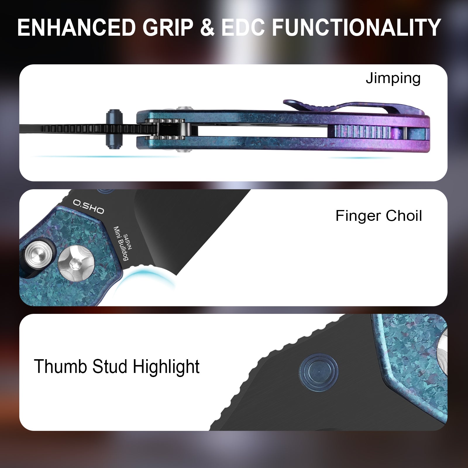 Mini Bulldog | S45VN | Titanium & Crystallized Titanium | Ki3672SA1