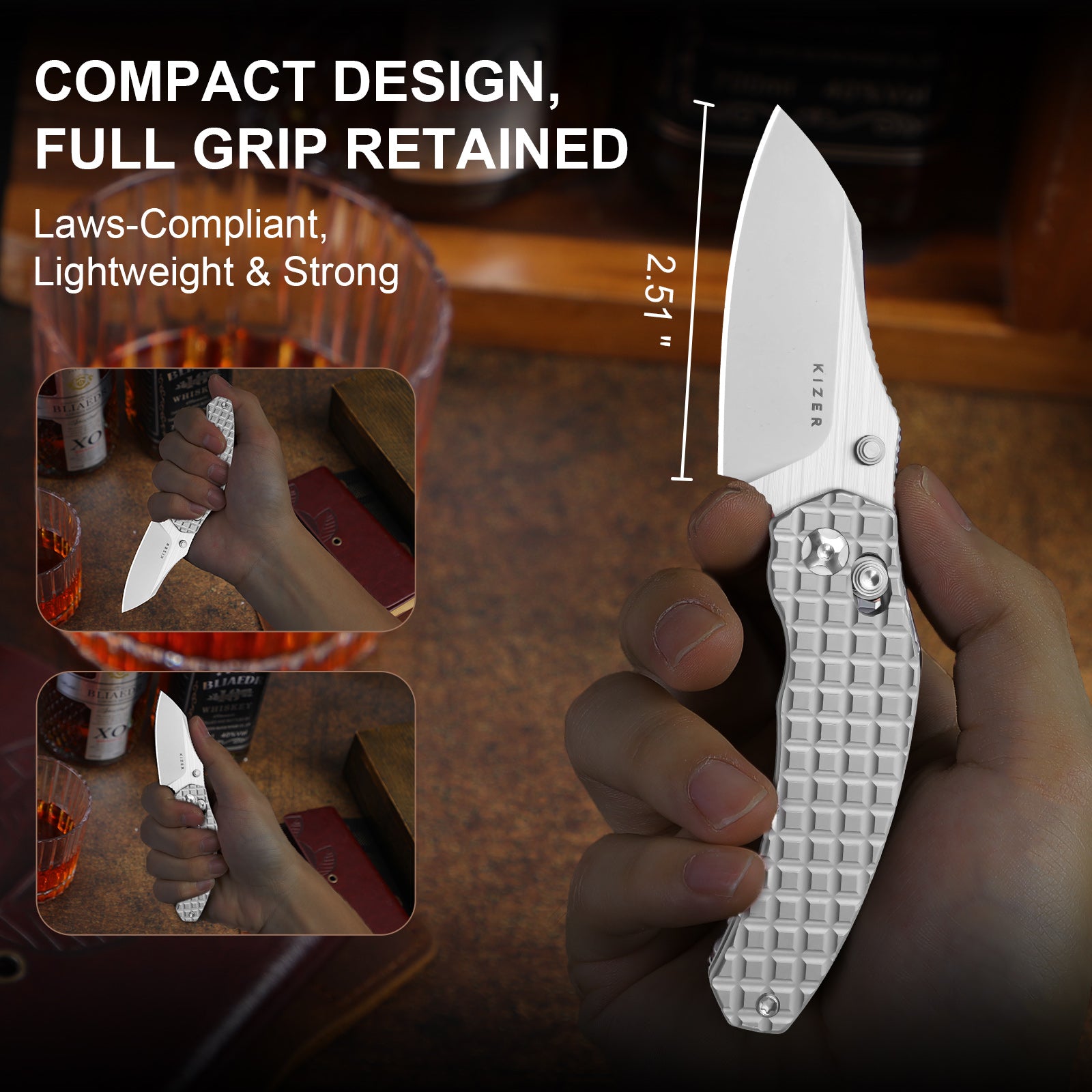 Mini Bulldog | S45VN | Titanium | KizerB™ 3672SA2