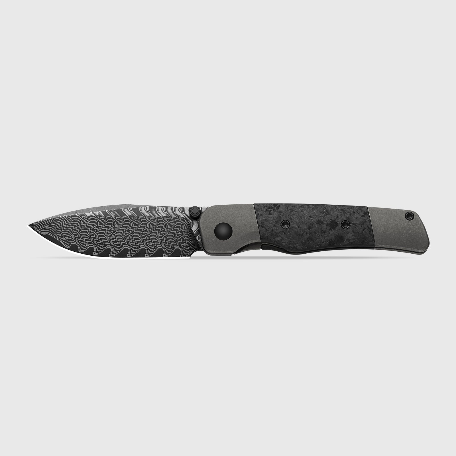 Coywolf | Damascus | Titanium & Carbon Fiber | Frame Lock | KizerB™ 36
