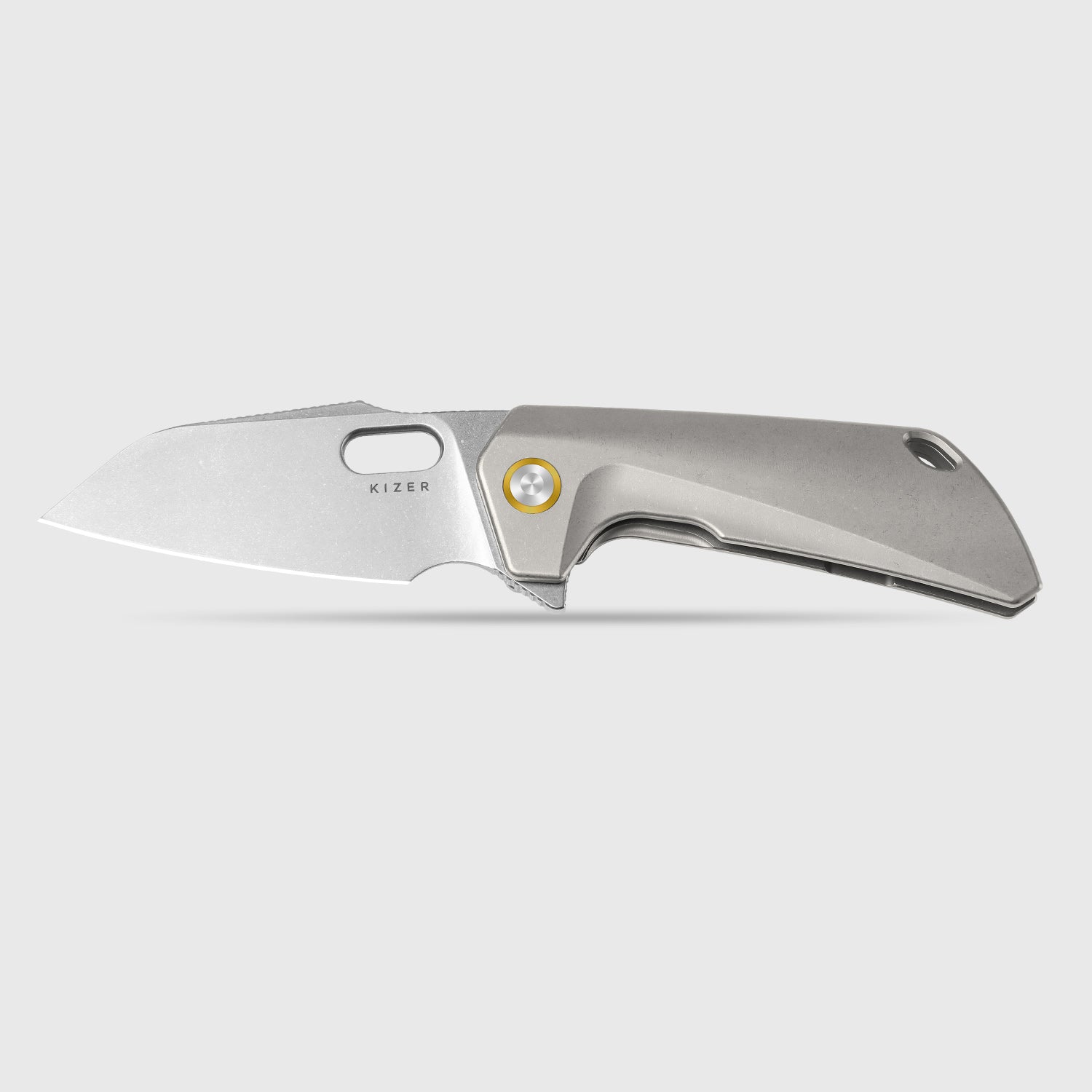 Takahe | Titanium Handle | Gold Pivot Collar | Stonewashed | KizerB™ 3701A1