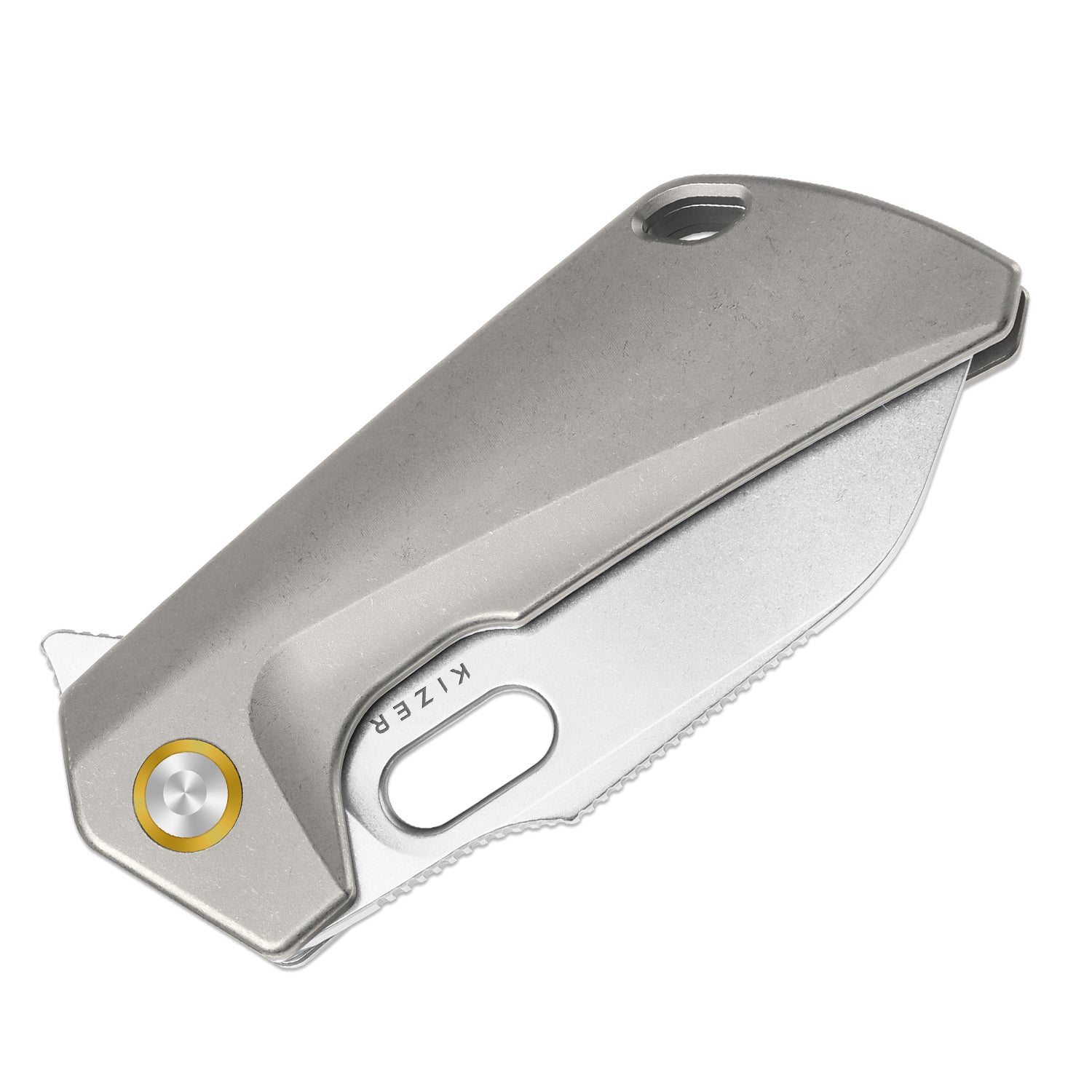 Takahe | Titanium Handle | Gold Pivot Collar | Stonewashed | KizerB™ 3701A1