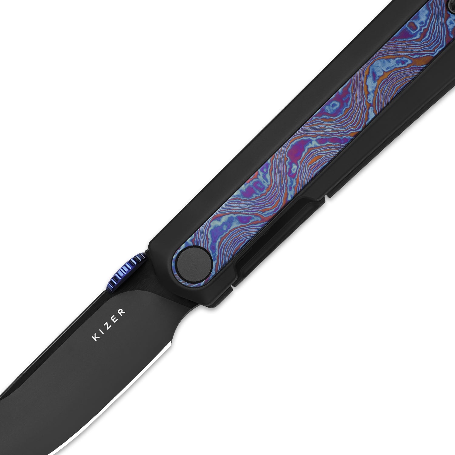 Quoll | S45VN | Titanium & Titanium Damascus | Brushed | Matte DLC-Ultra | Ki3733A3