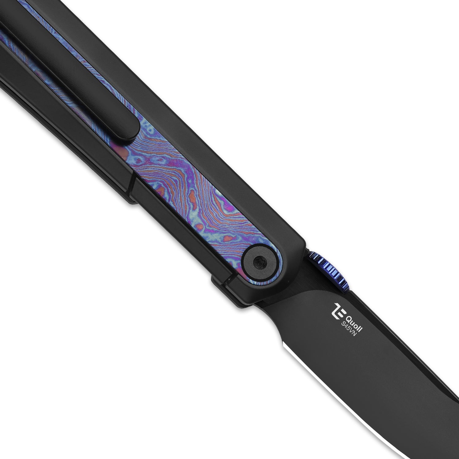 Quoll | S45VN | Titanium & Titanium Damascus | Brushed | Matte DLC-Ultra | Ki3733A3