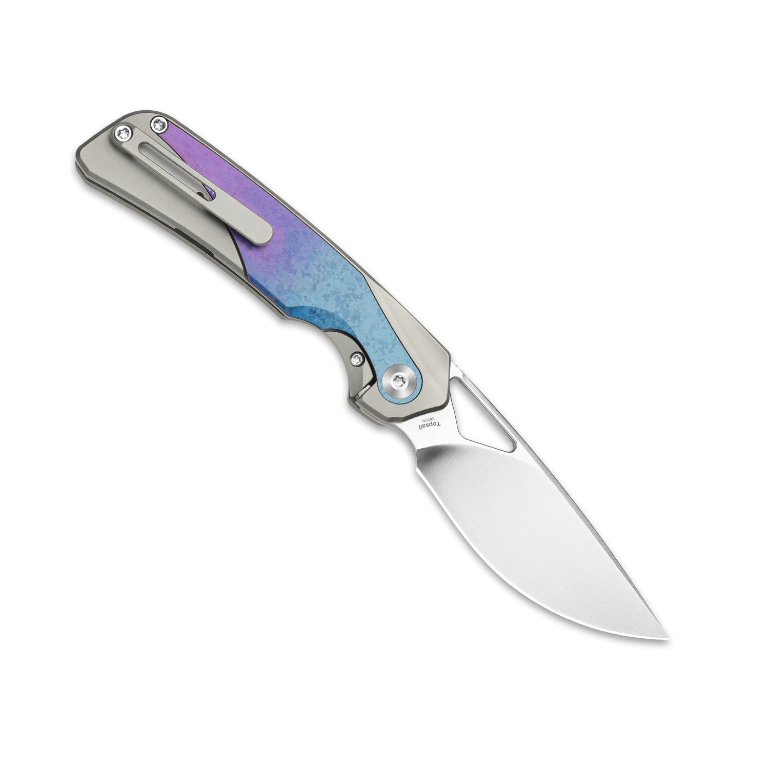 Topsail | S45VN | Titanium & Crystallized Titanium | Front Flipper | KizerB™ 3735A1
