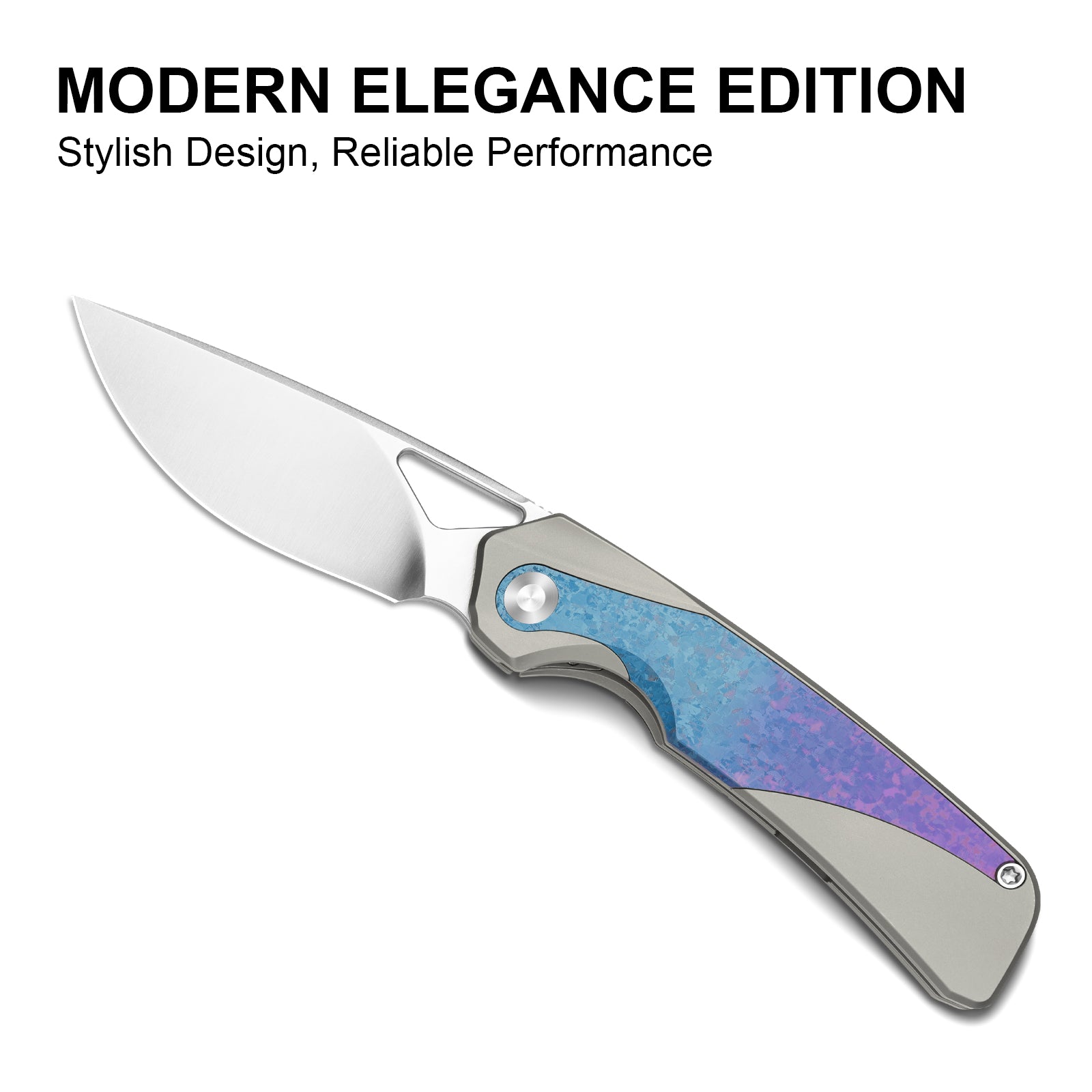 Topsail | S45VN | Titanium & Crystallized Titanium | Front Flipper | KizerB™ 3735A1