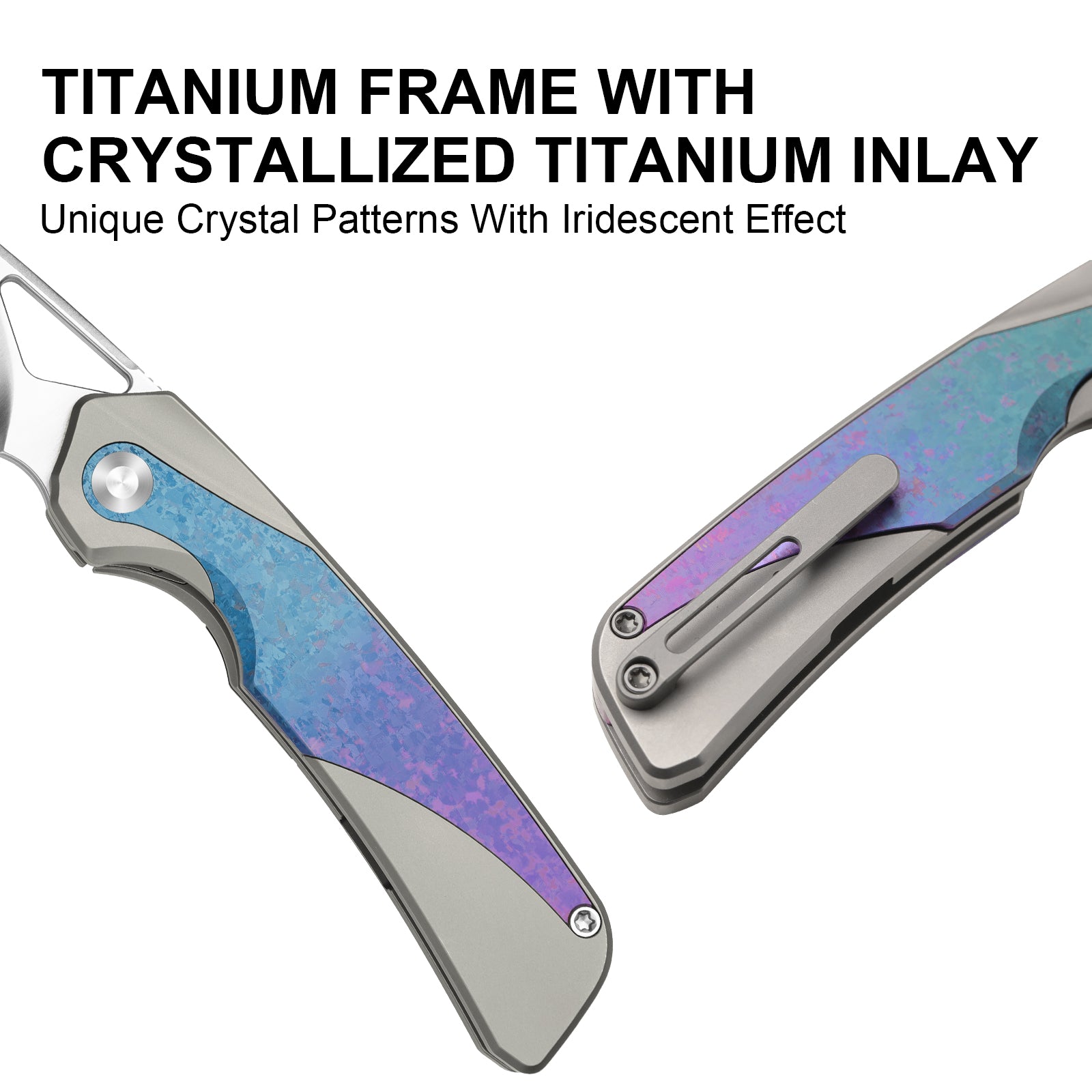 Topsail | S45VN | Titanium & Crystallized Titanium | Front Flipper | KizerB™ 3735A1