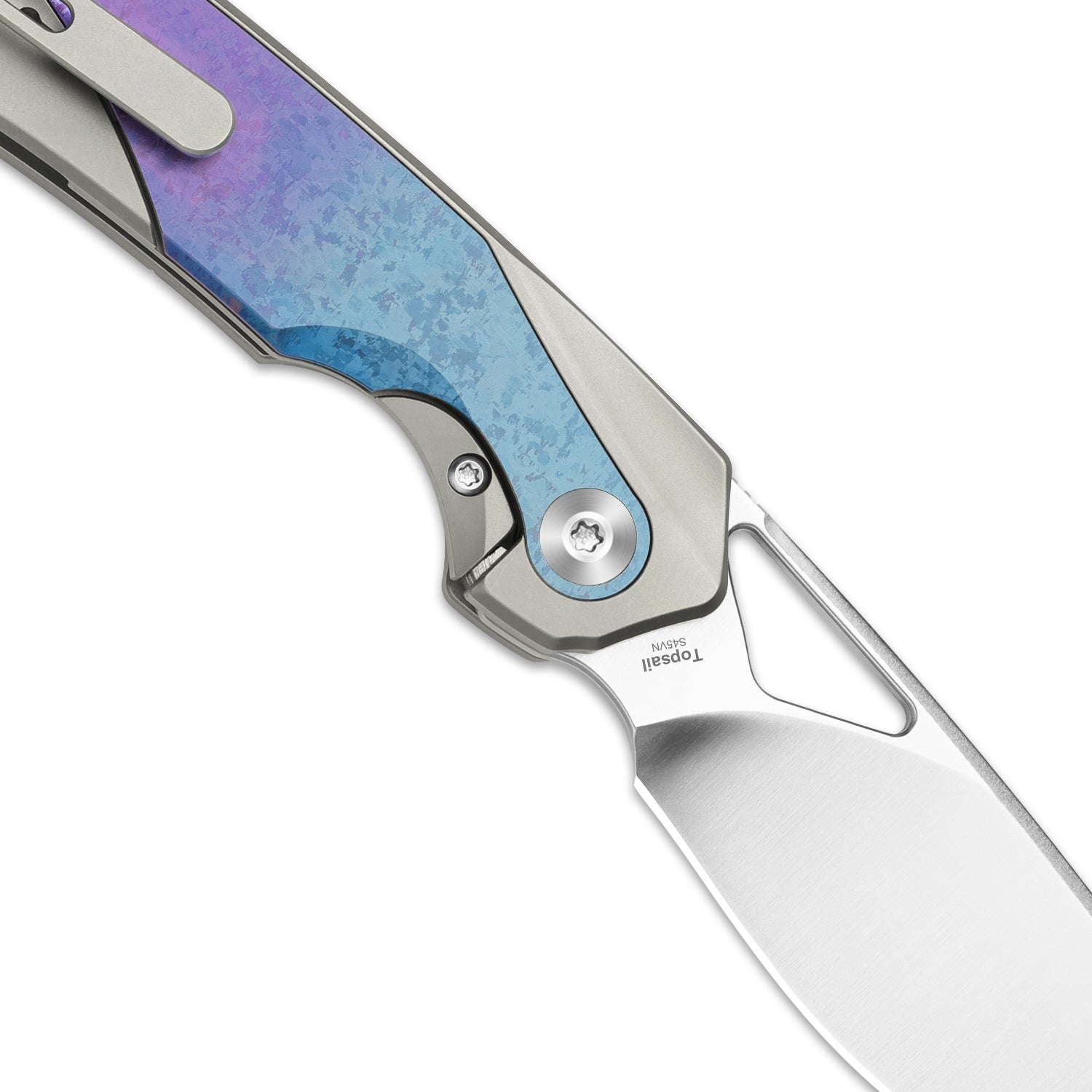 Topsail | S45VN | Titanium & Crystallized Titanium | Front Flipper | KizerB™ 3735A1