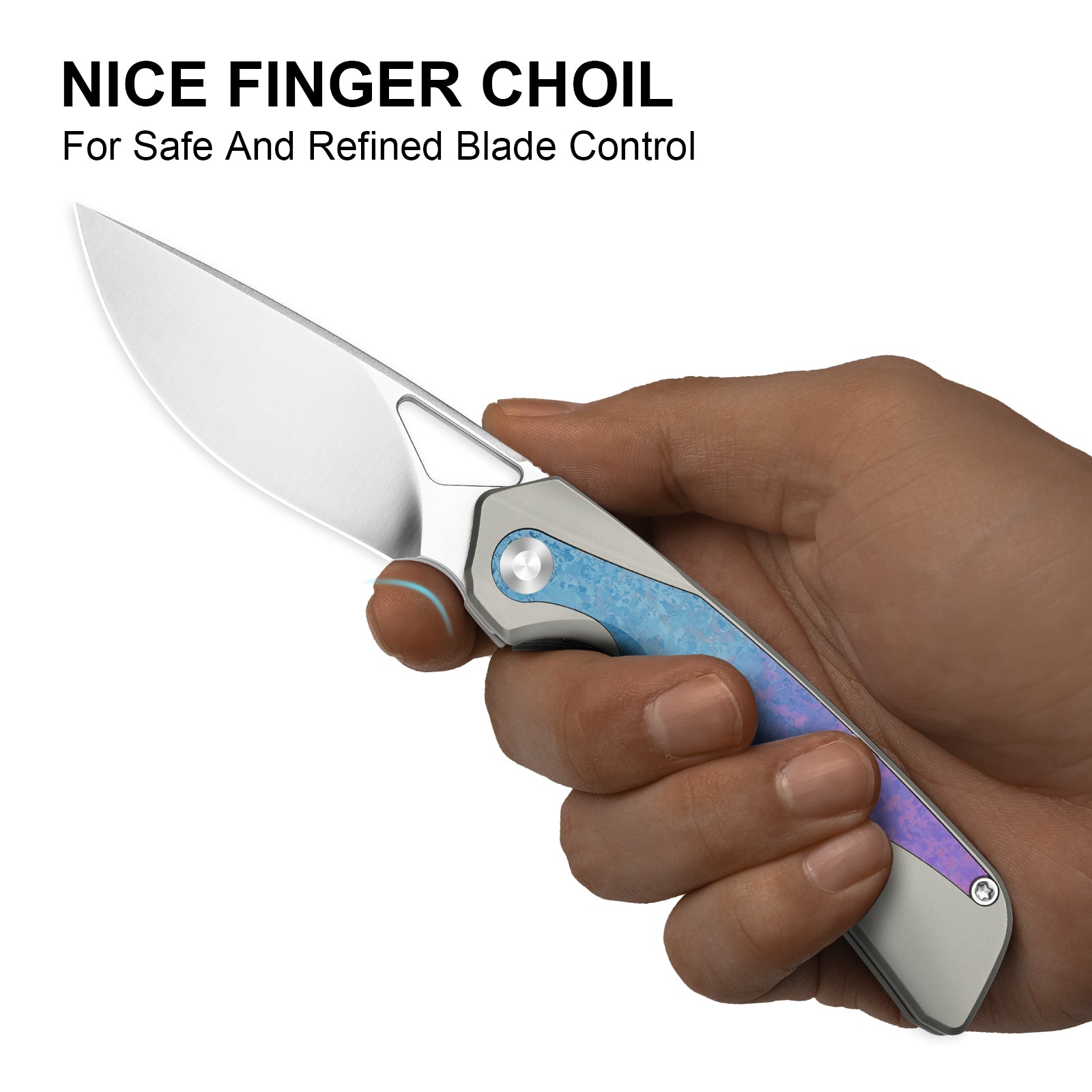 Topsail | S45VN | Titanium & Crystallized Titanium | Front Flipper | KizerB™ 3735A1