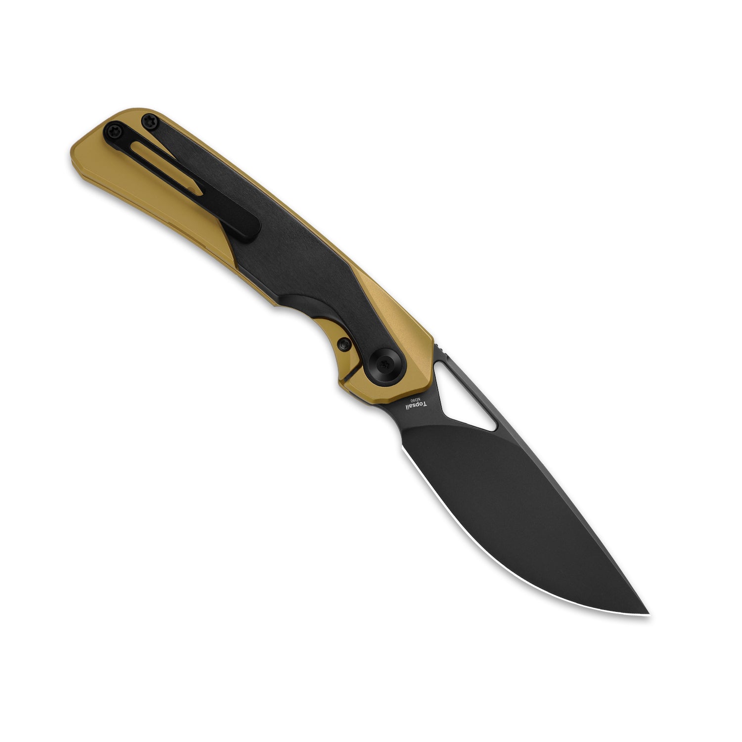Topsail | M390 | Titanium + Stark Black Zirconium | Matte DLC Ultra | Front Flipper | KizerB™ 3735A3
