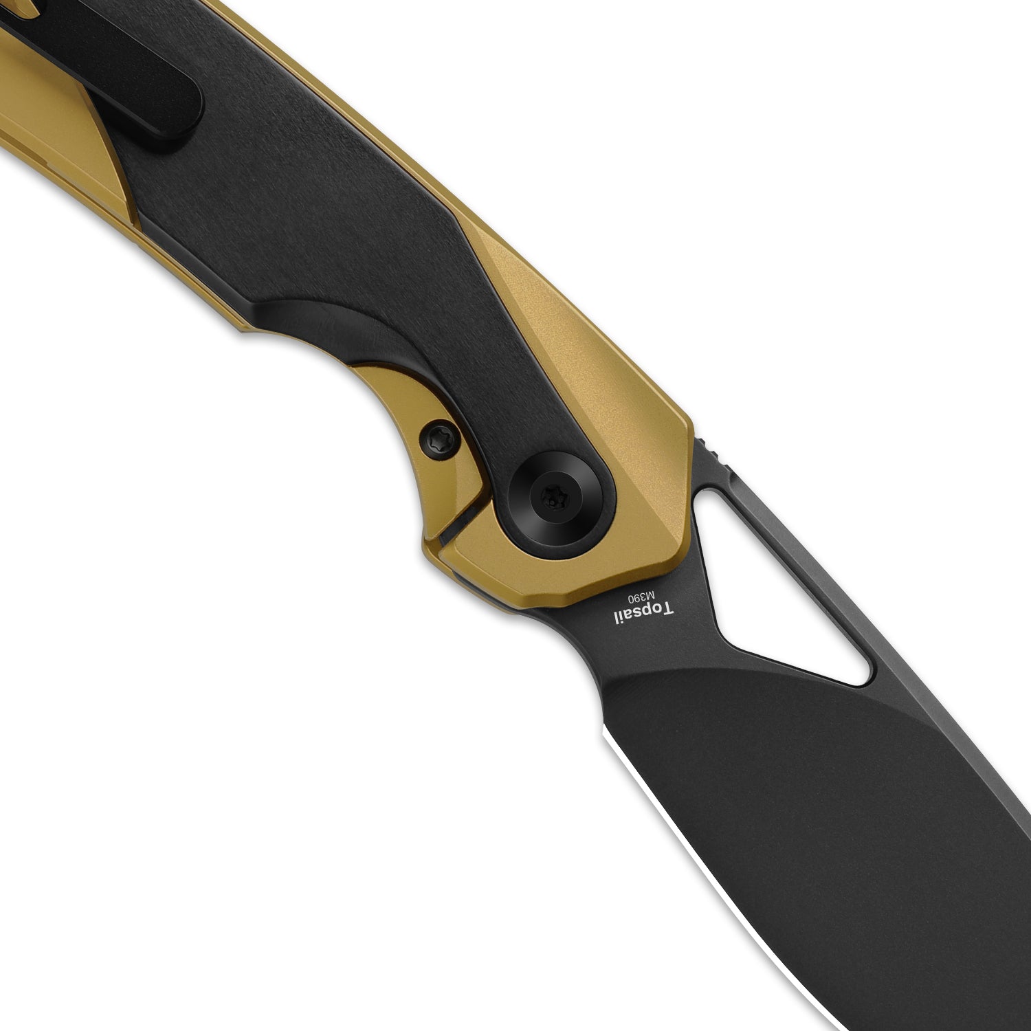 Topsail | M390 | Titanium + Stark Black Zirconium | Matte DLC Ultra | Front Flipper | KizerB™ 3735A3