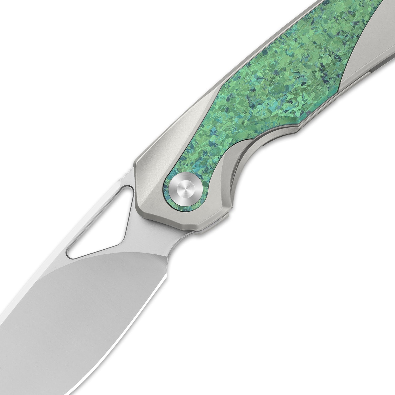 Topsail | M390 | Titanium & Crystallized Titanium | Front Flipper | KizerB™ 3735A4
