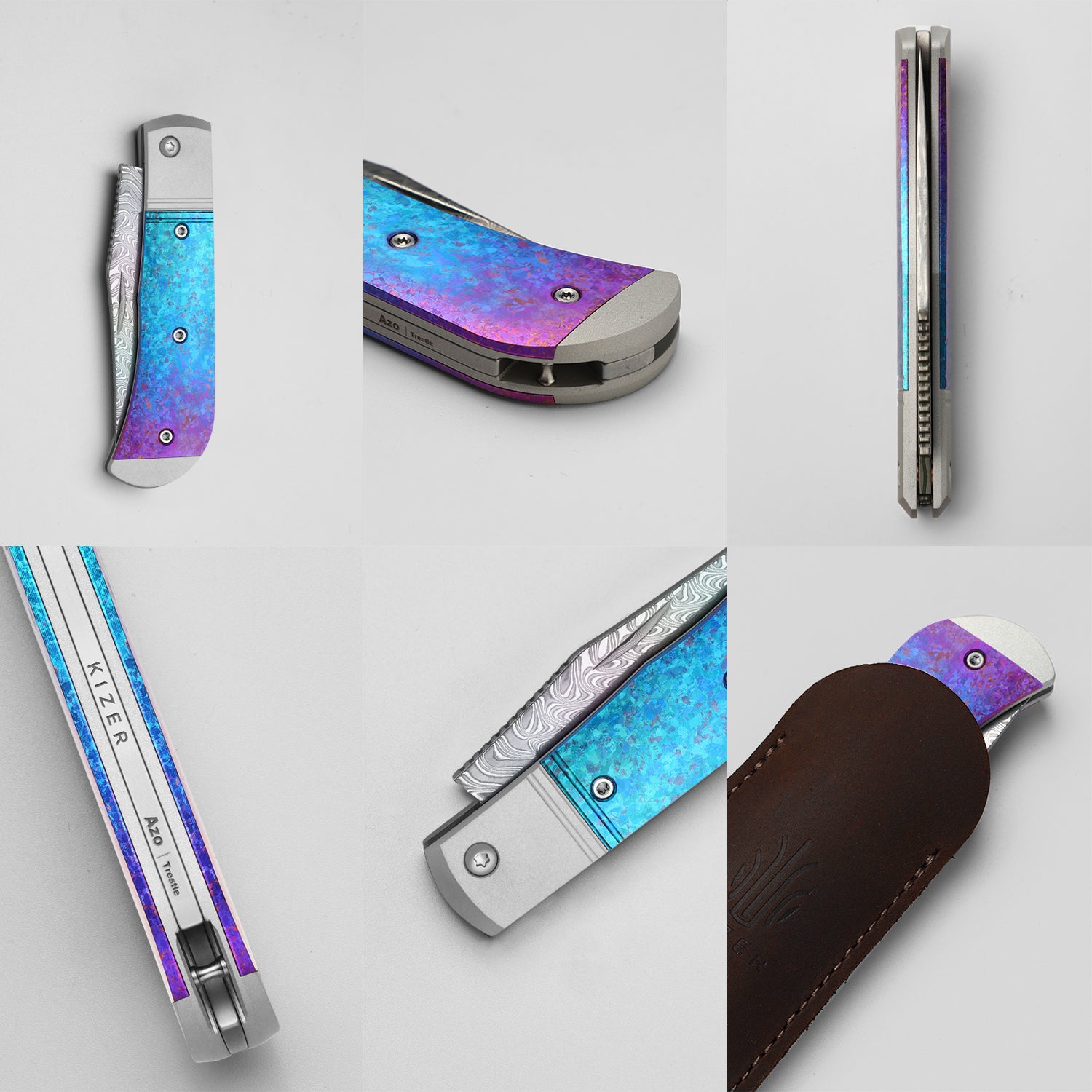 Trestle | Damascus | Aluminum & Crystallized Titanium | KizerB™ 3761A4 | Limited