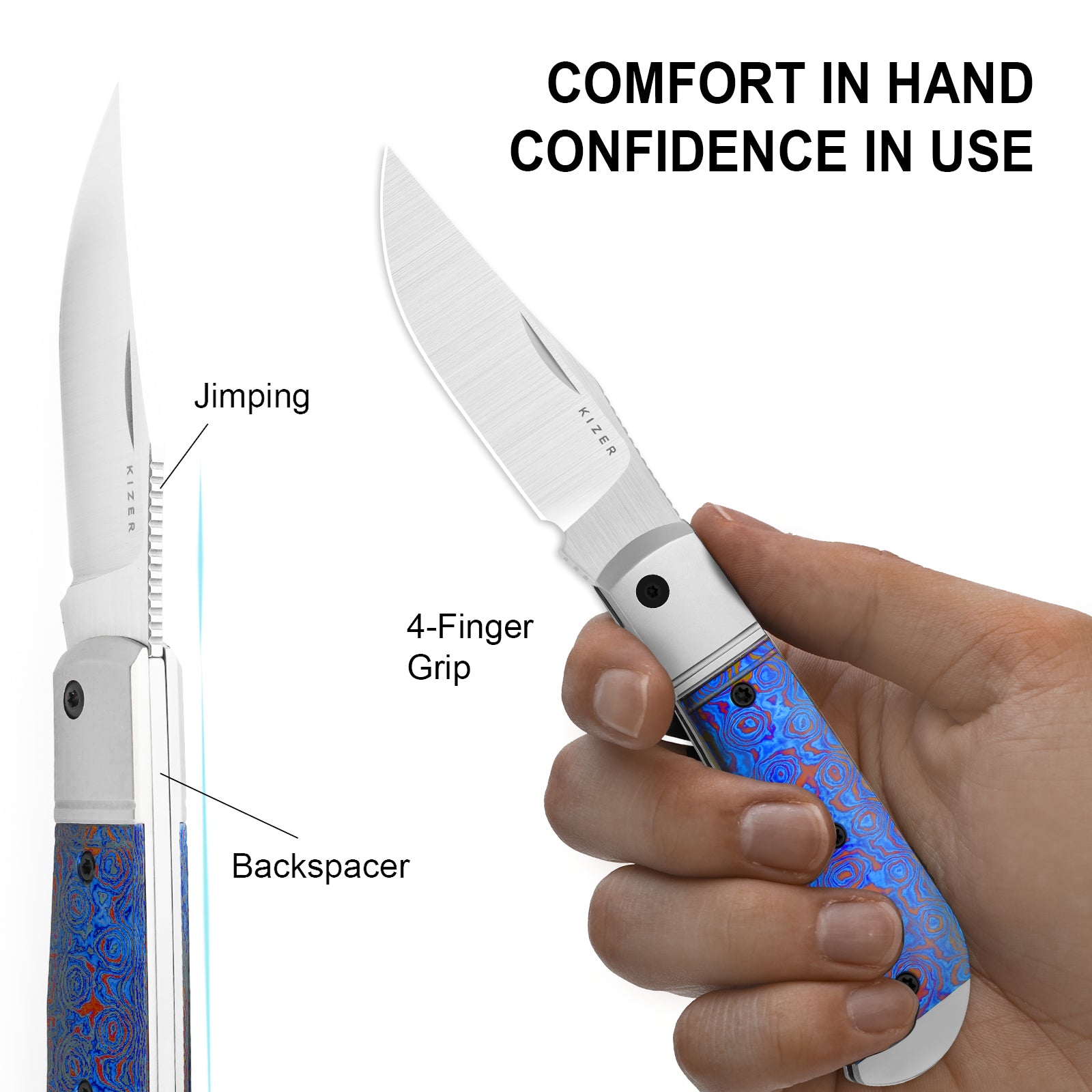 Trestle | S45VN | Titanium & Timascus | KizerB™ 3761A5 | Limited